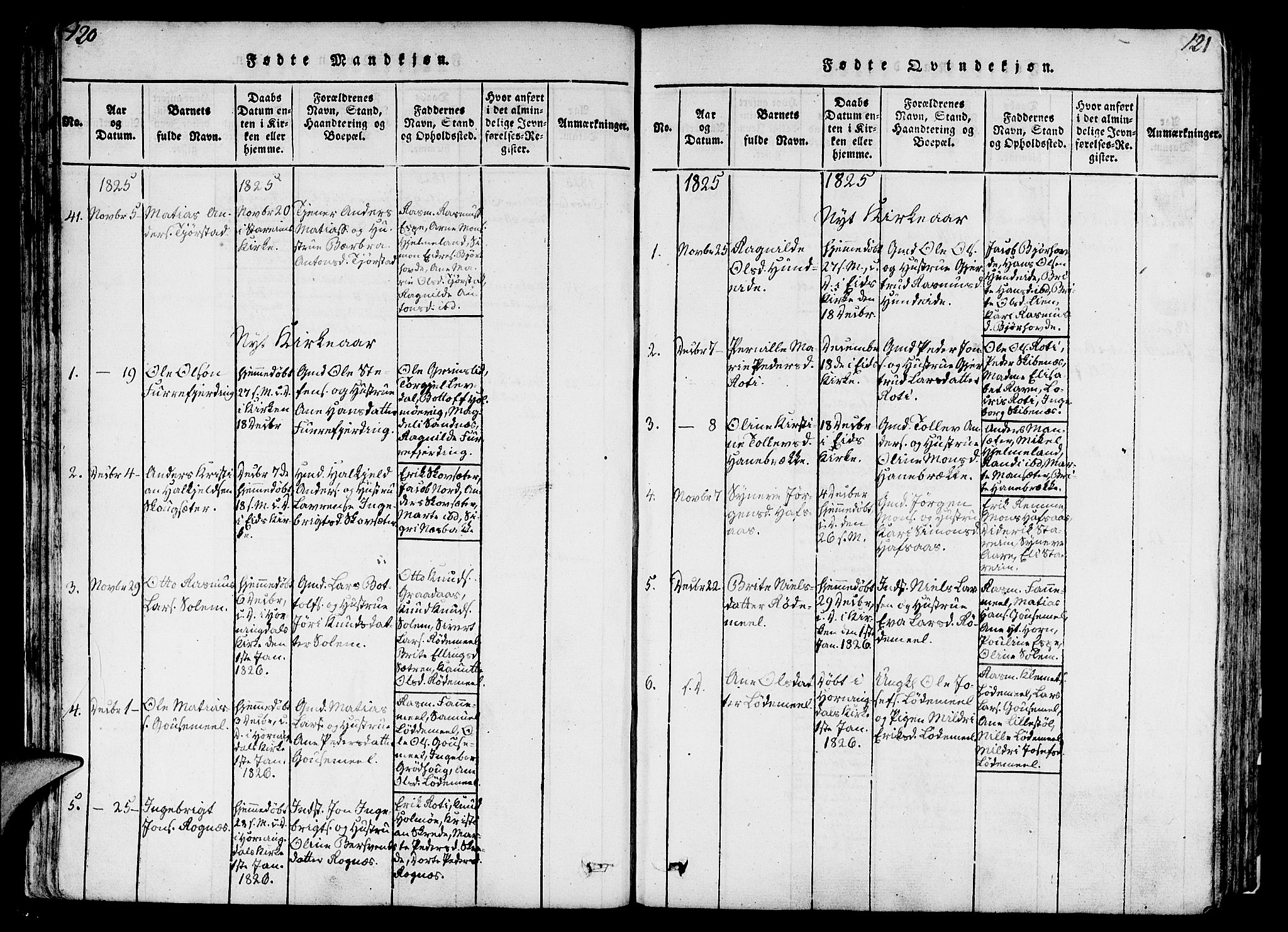 Eid sokneprestembete, AV/SAB-A-82301/H/Haa/Haaa/L0005: Parish register (official) no. A 5, 1816-1830, p. 120-121