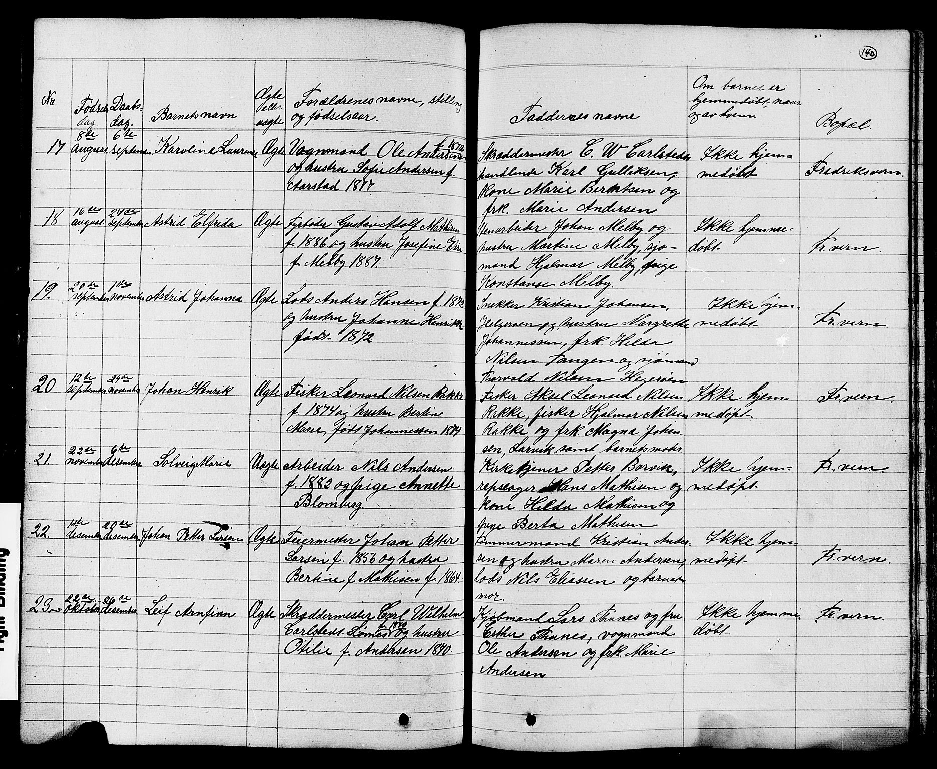 Stavern kirkebøker, AV/SAKO-A-318/G/Ga/L0002: Parish register (copy) no. 2, 1839-1909, p. 140