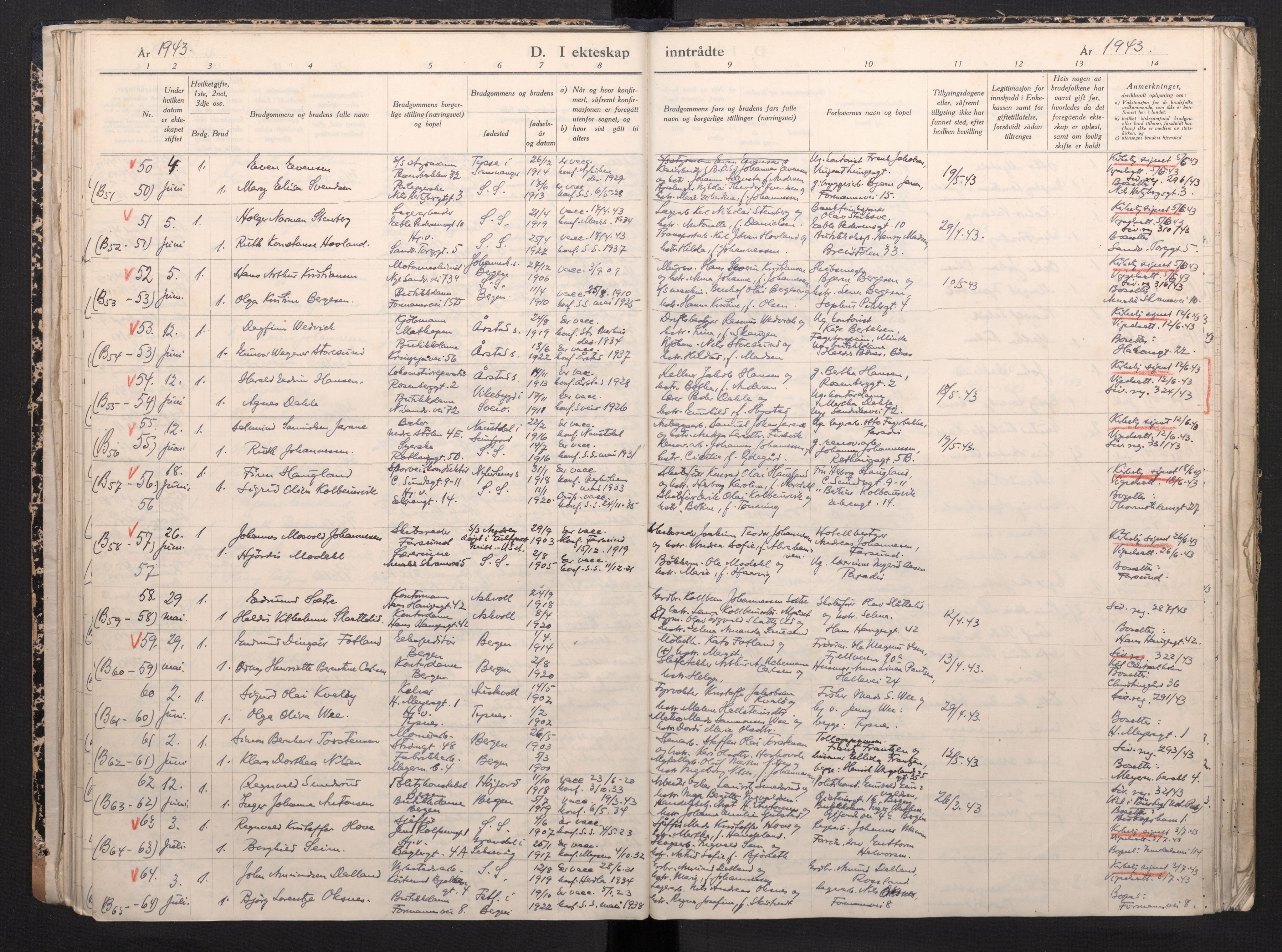 Sandviken Sokneprestembete, AV/SAB-A-77601/H/Ha: Parish register (official) no. H 1, 1942-1945