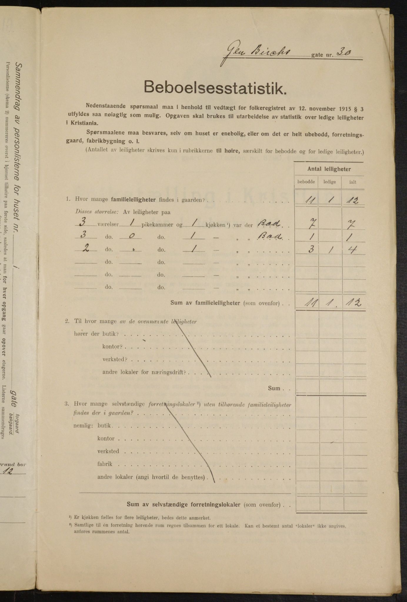 OBA, Municipal Census 1916 for Kristiania, 1916, p. 29654