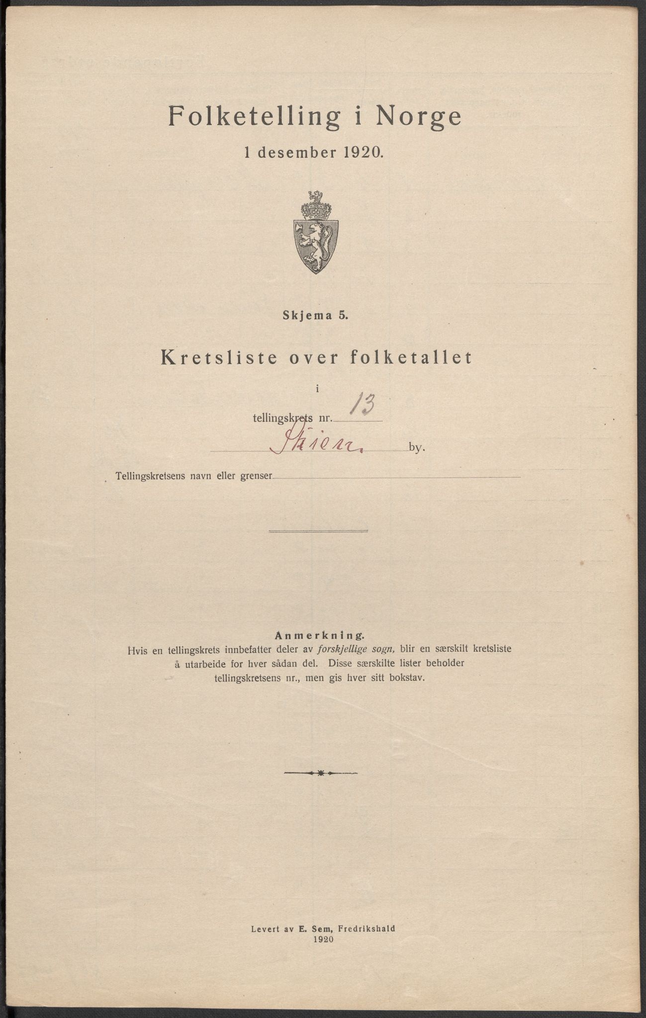 SAKO, 1920 census for Skien, 1920, p. 70