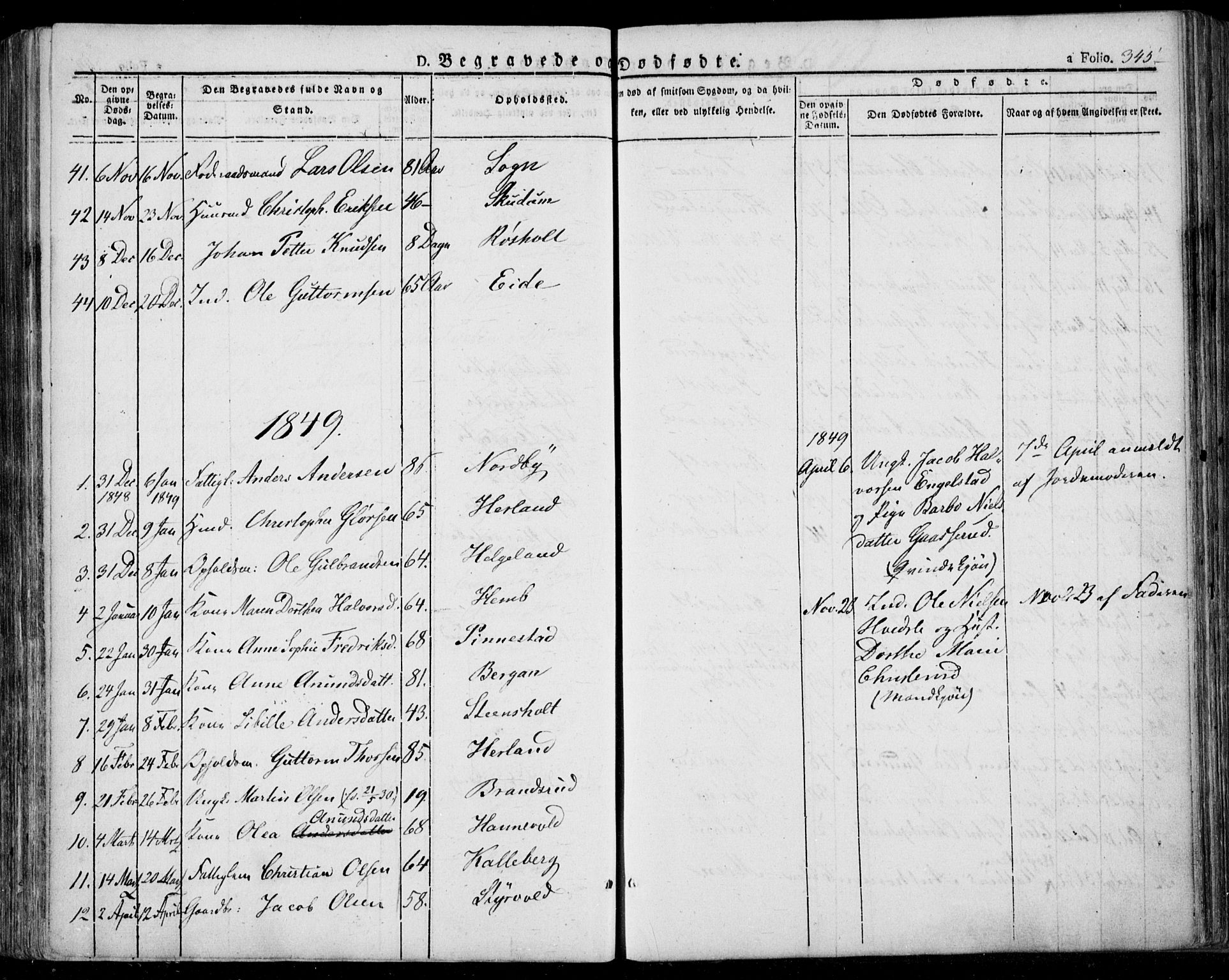 Lardal kirkebøker, SAKO/A-350/F/Fa/L0006: Parish register (official) no. I 6, 1835-1860, p. 345