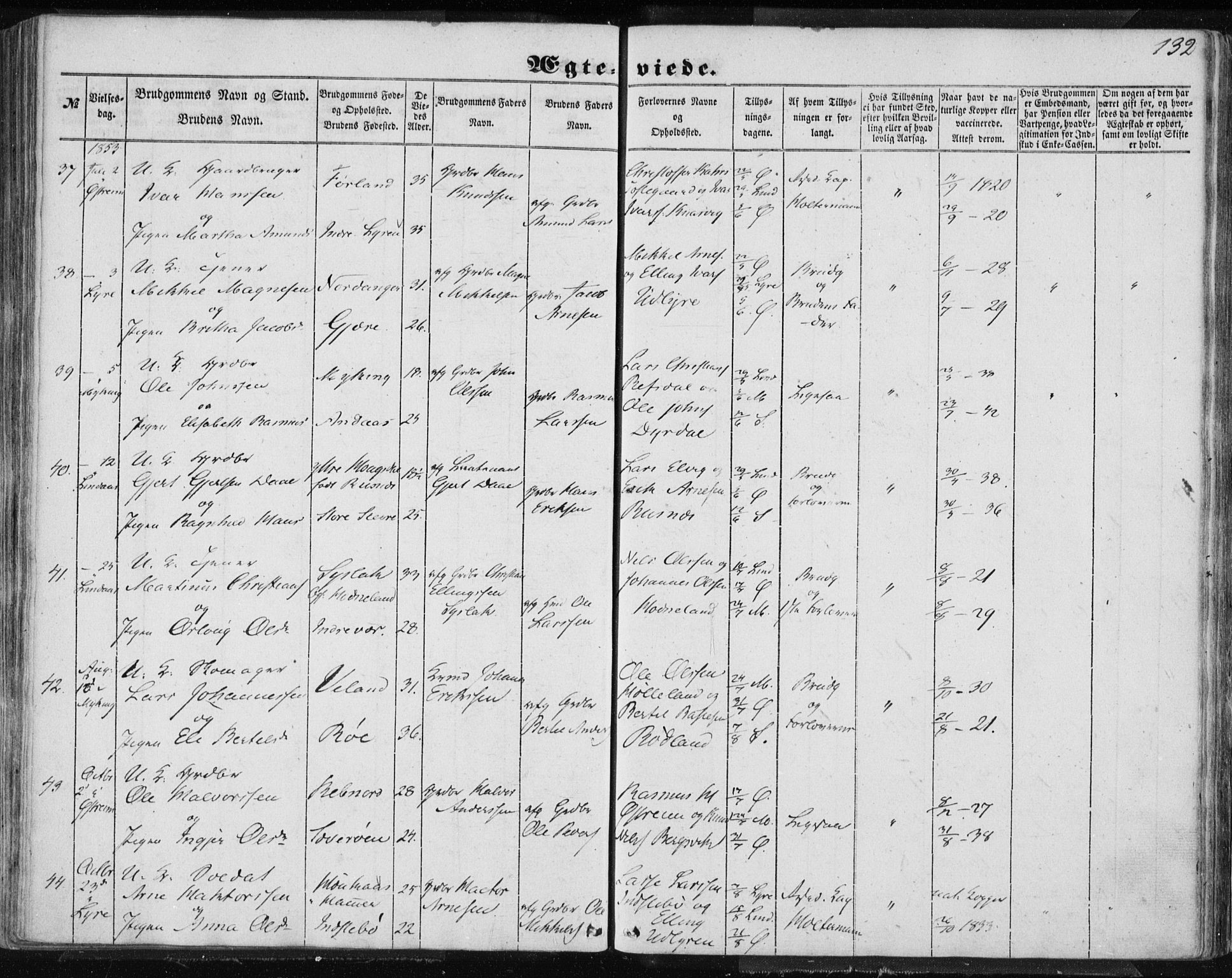 Lindås Sokneprestembete, AV/SAB-A-76701/H/Haa/Haaa/L0013: Parish register (official) no. A 13, 1848-1862, p. 132