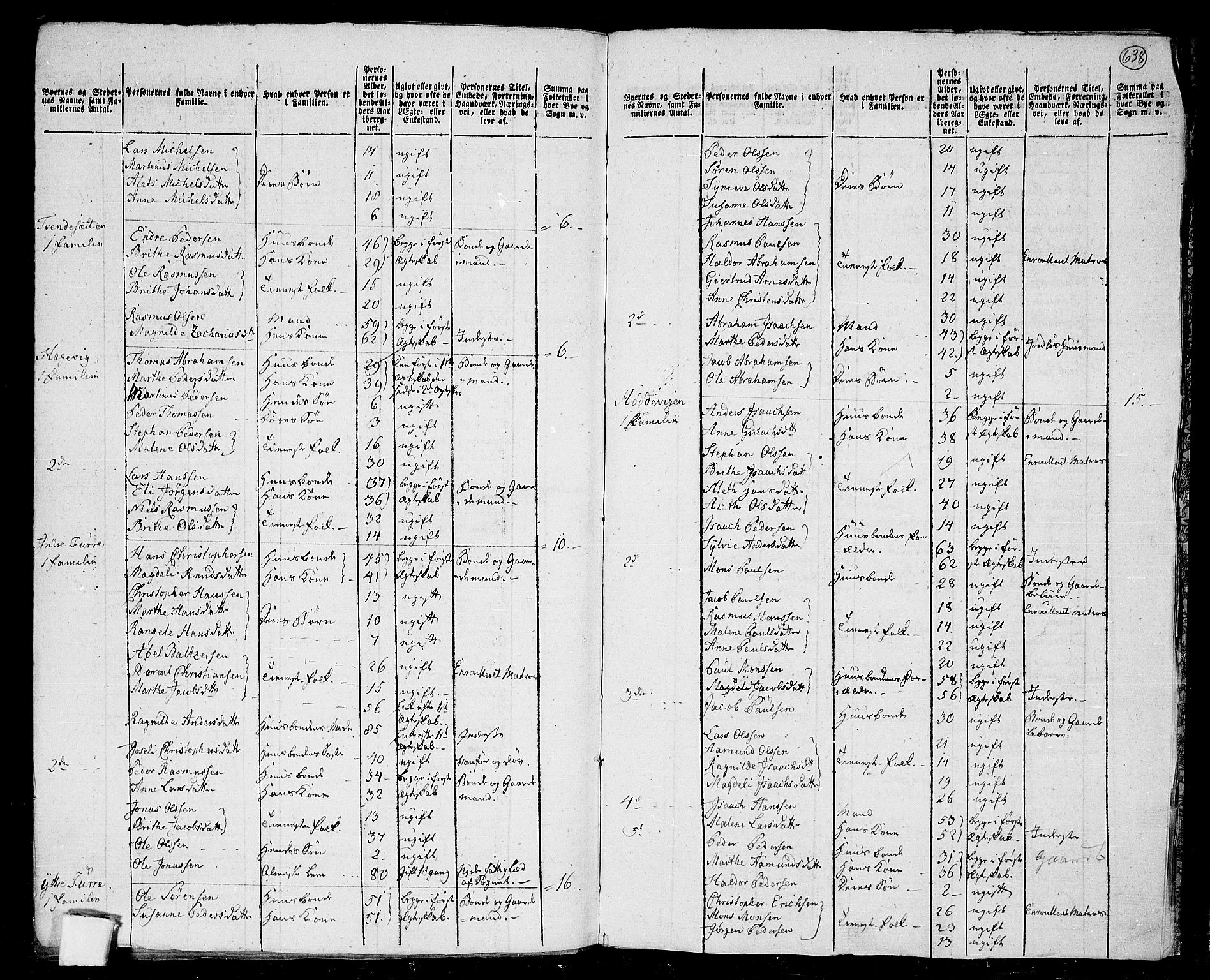 RA, 1801 census for 1441P Selje, 1801, p. 637b-638a