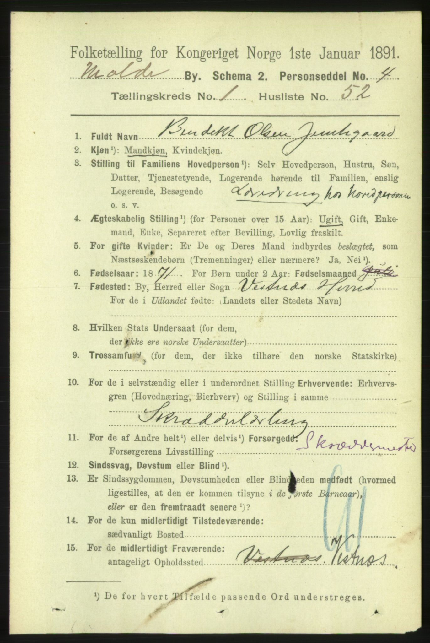 RA, 1891 census for 1502 Molde, 1891, p. 756