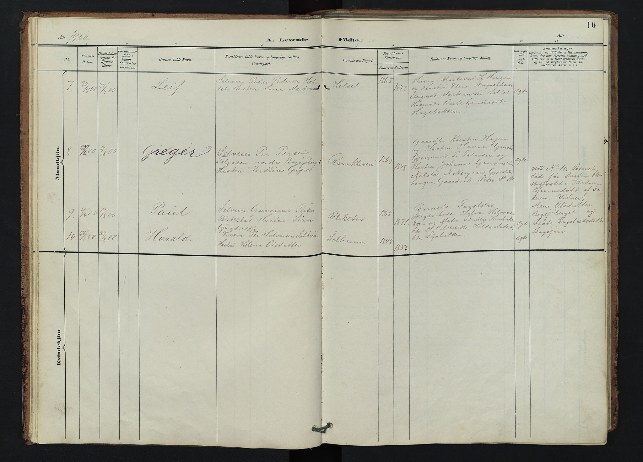 Trysil prestekontor, AV/SAH-PREST-046/H/Ha/Hab/L0007: Parish register (copy) no. 7, 1896-1948, p. 16