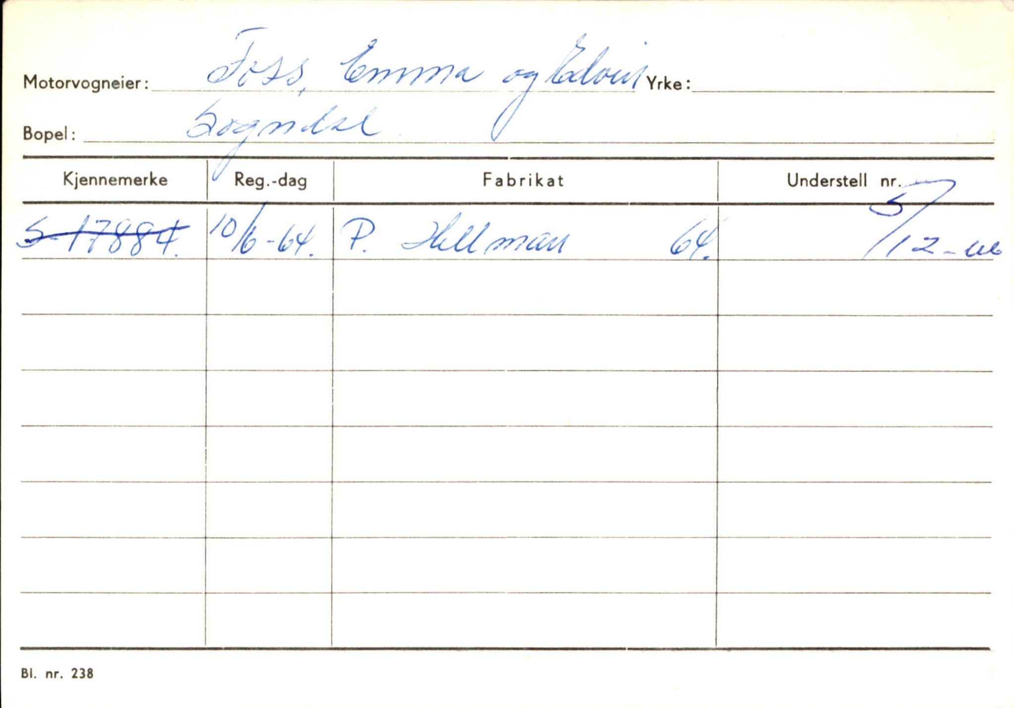 Statens vegvesen, Sogn og Fjordane vegkontor, AV/SAB-A-5301/4/F/L0124: Eigarregister Sogndal A-U, 1945-1975, p. 607