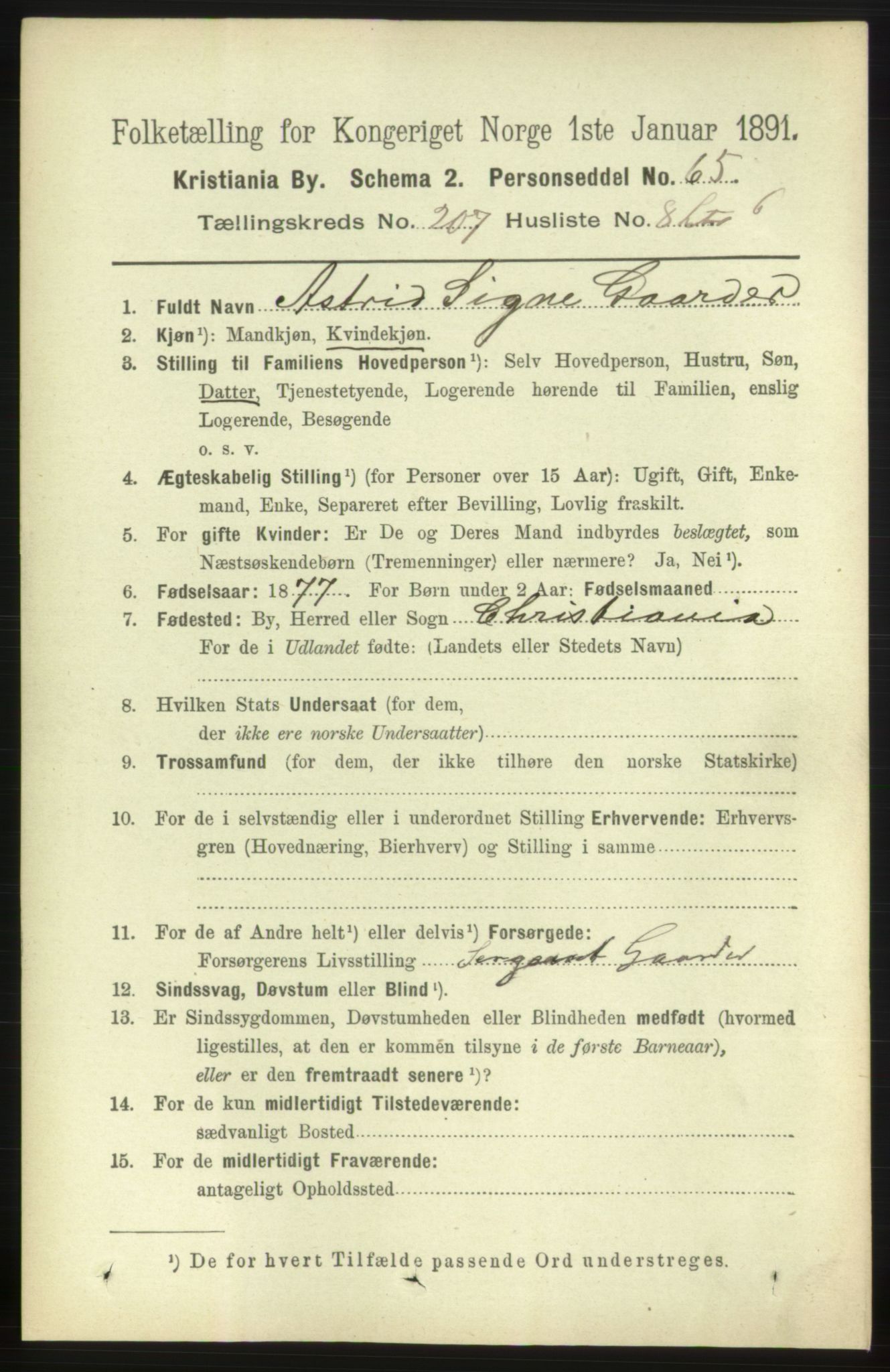 RA, 1891 census for 0301 Kristiania, 1891, p. 124791