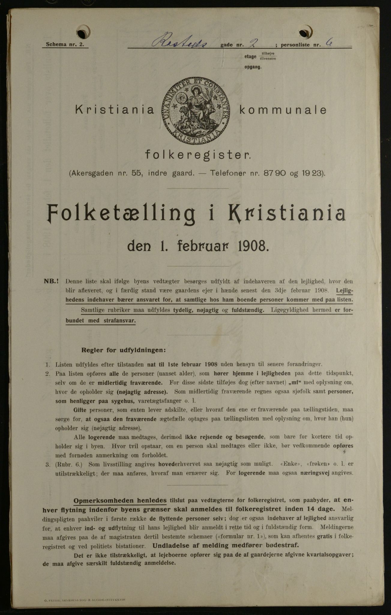 OBA, Municipal Census 1908 for Kristiania, 1908, p. 75688