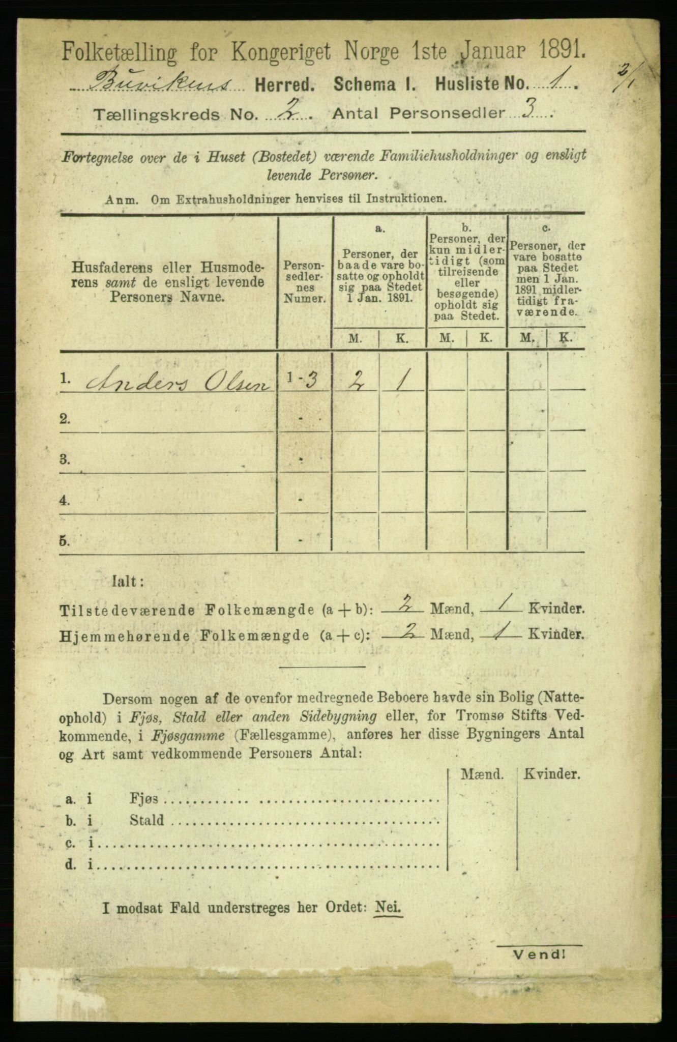 RA, 1891 census for 1656 Buvik, 1891, p. 555