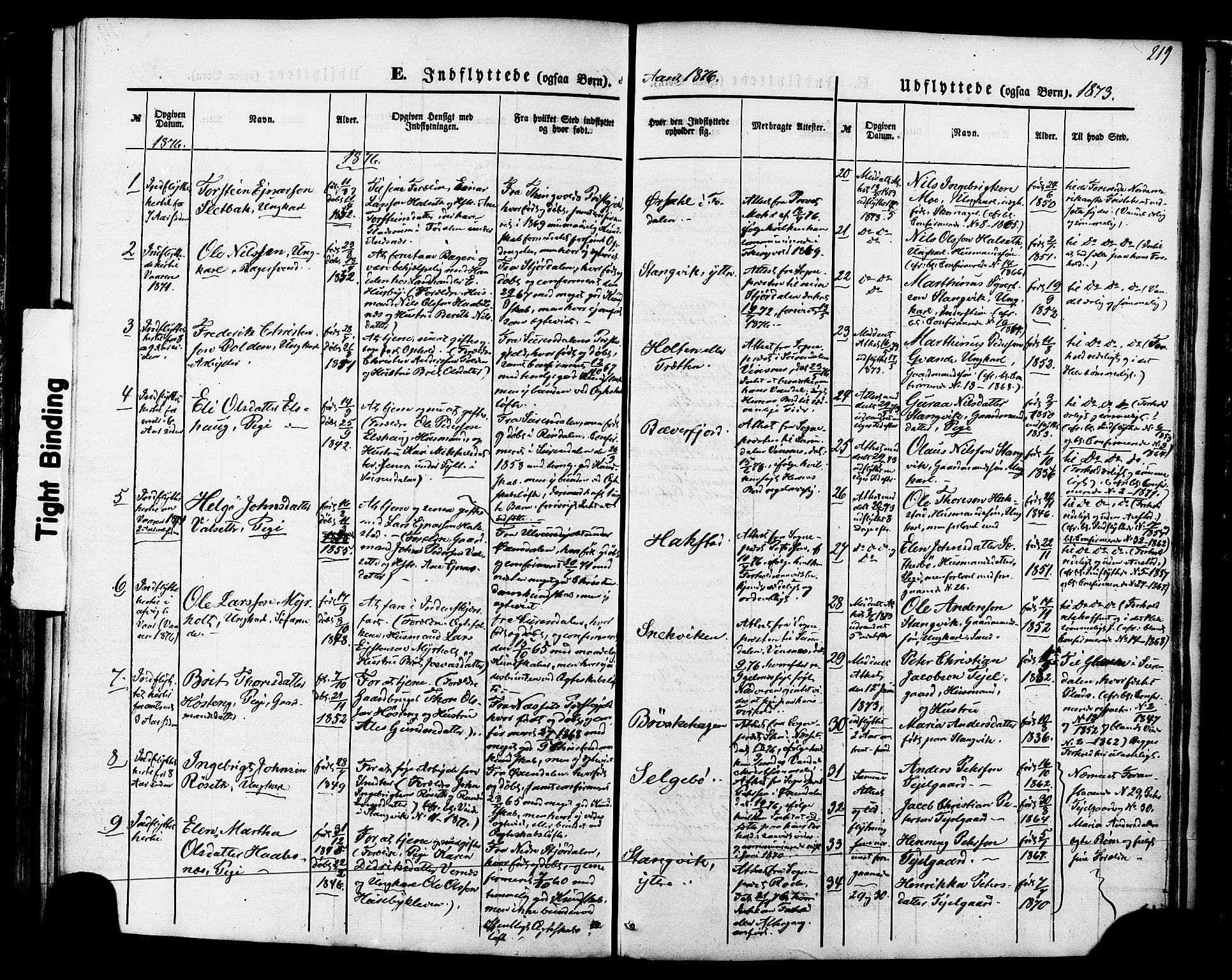Ministerialprotokoller, klokkerbøker og fødselsregistre - Møre og Romsdal, SAT/A-1454/592/L1027: Parish register (official) no. 592A05, 1865-1878, p. 219