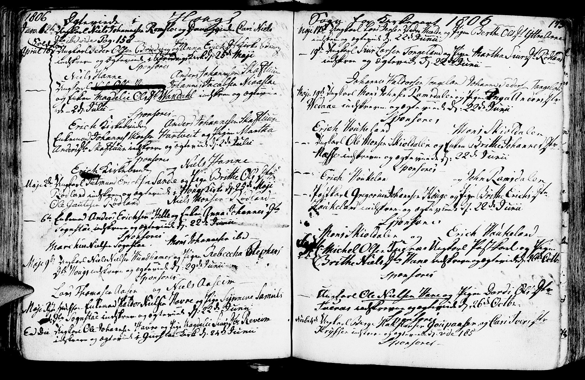 Haus sokneprestembete, SAB/A-75601/H/Haa: Parish register (official) no. A 11, 1796-1816, p. 173
