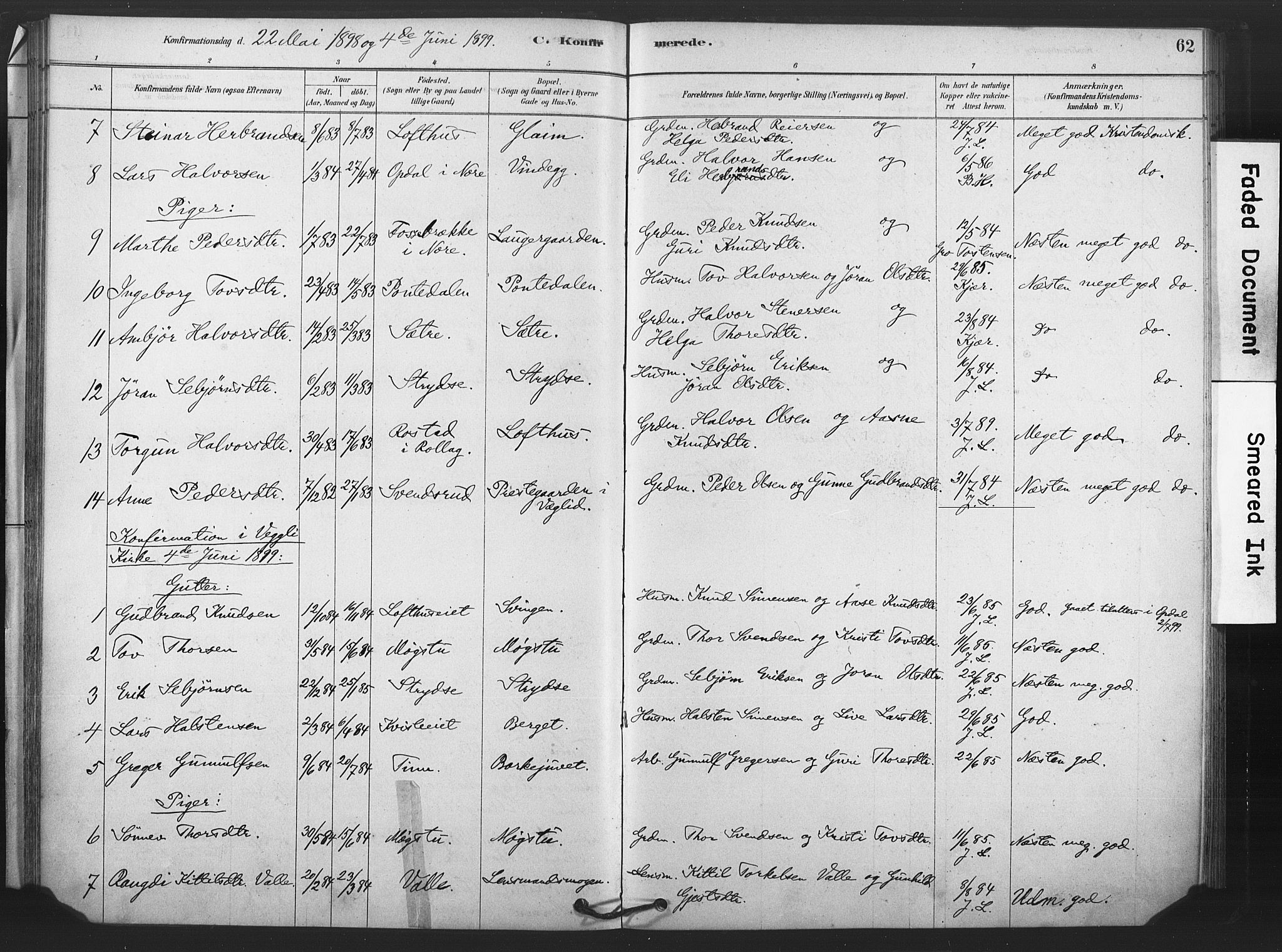 Rollag kirkebøker, AV/SAKO-A-240/F/Fb/L0001: Parish register (official) no. II 1, 1878-1899, p. 62