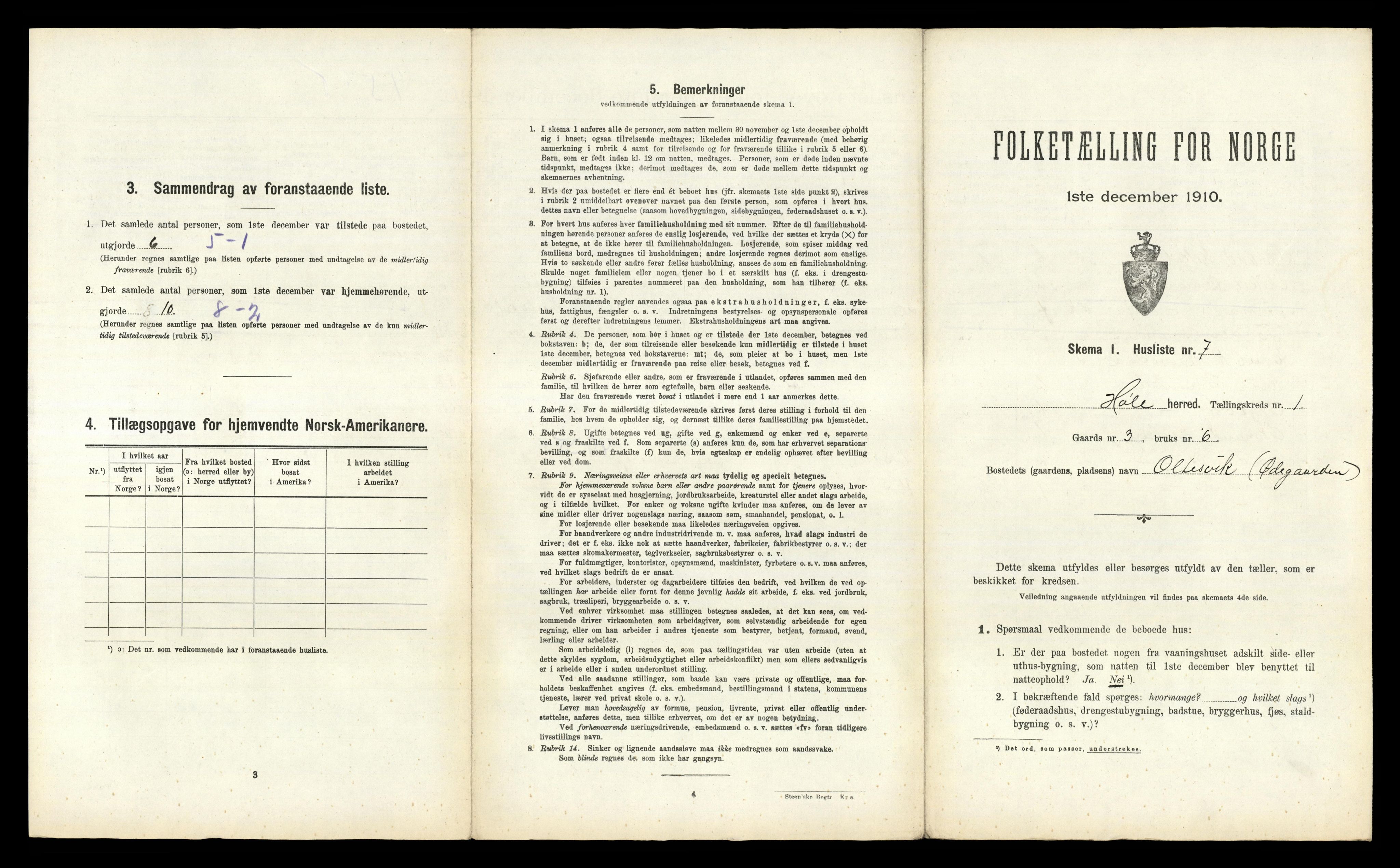 RA, 1910 census for Høle, 1910, p. 44