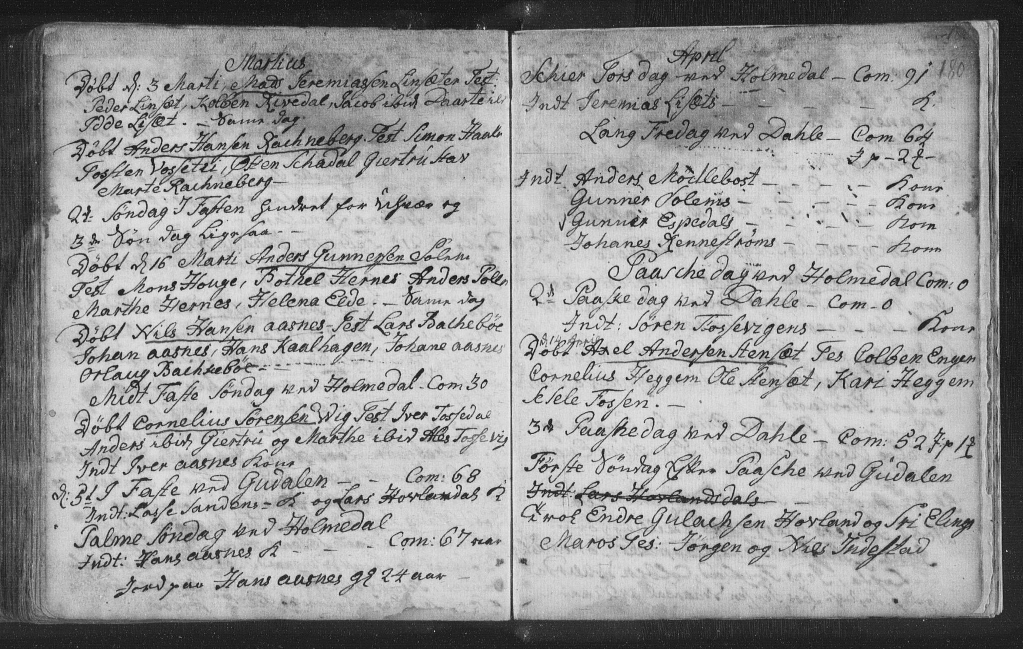 Fjaler sokneprestembete, AV/SAB-A-79801/H/Haa/Haaa/L0002: Parish register (official) no. A 2, 1779-1798, p. 180