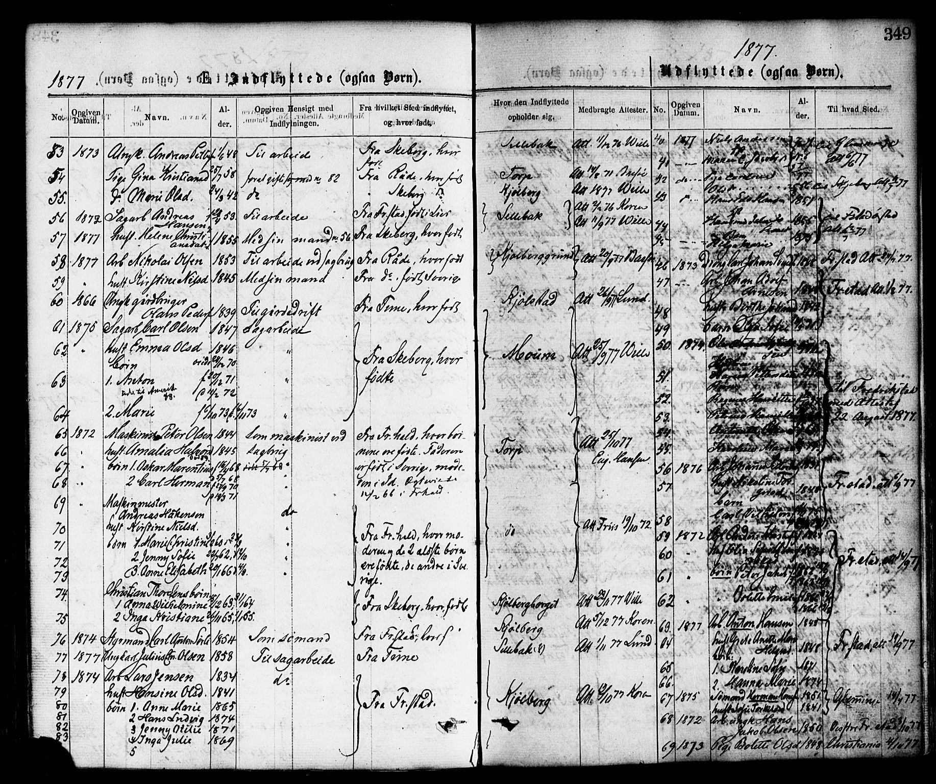 Borge prestekontor Kirkebøker, AV/SAO-A-10903/F/Fa/L0007: Parish register (official) no. I 7, 1875-1886, p. 349