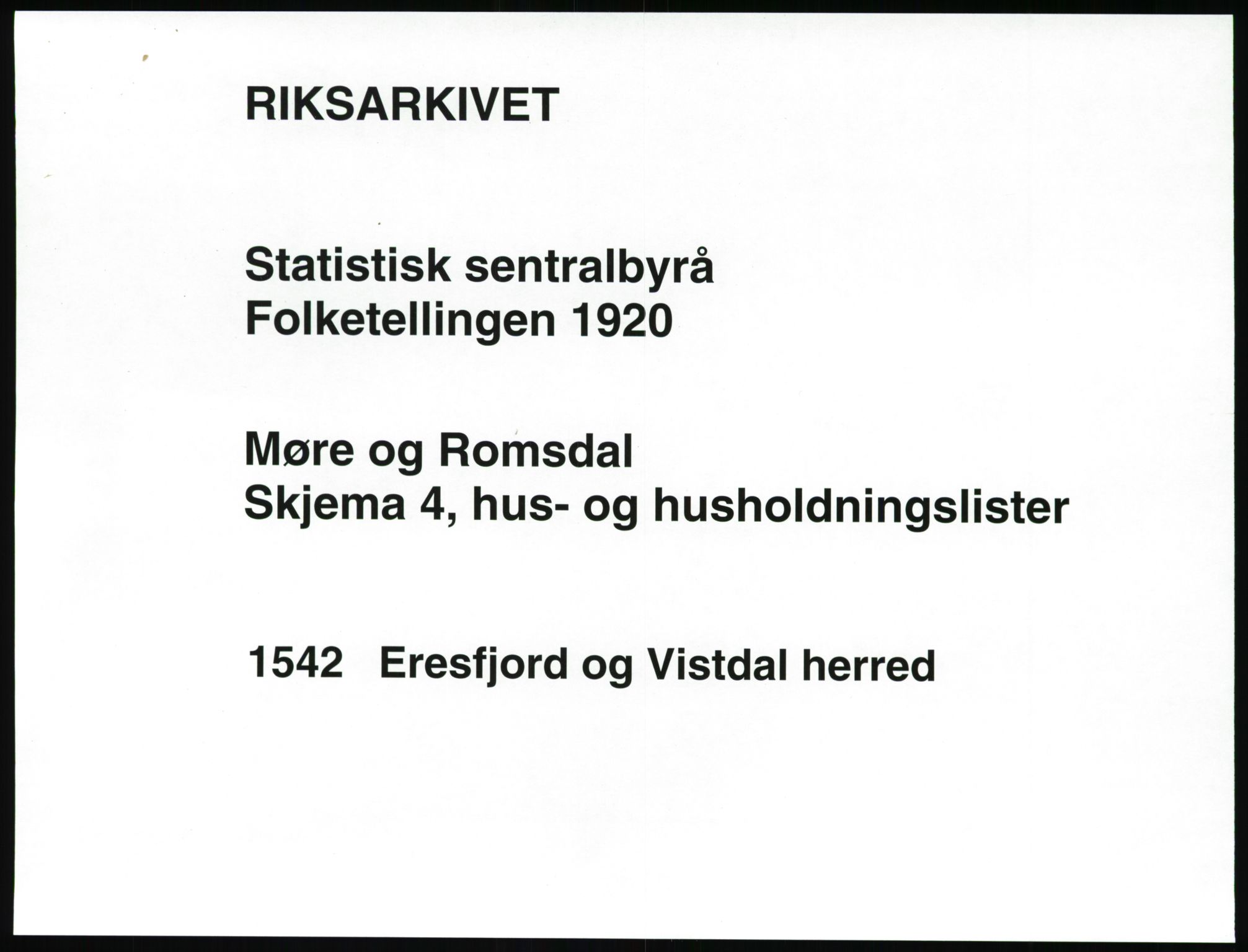 SAT, 1920 census for Eresfjord og Vistdal, 1920, p. 29