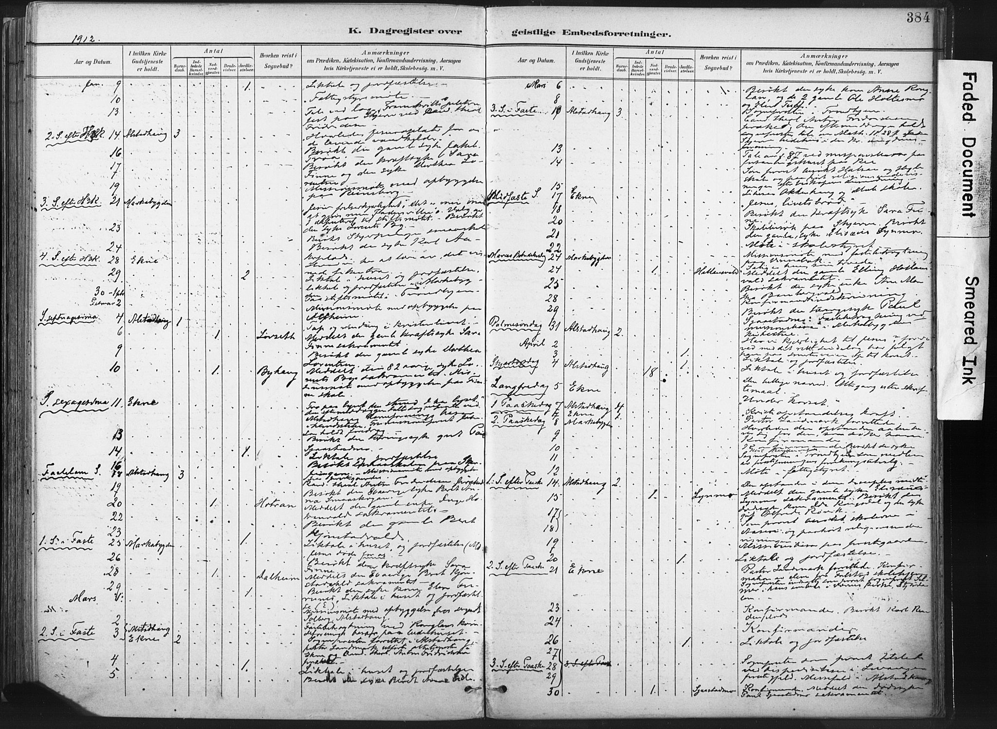 Ministerialprotokoller, klokkerbøker og fødselsregistre - Nord-Trøndelag, AV/SAT-A-1458/717/L0162: Parish register (official) no. 717A12, 1898-1923, p. 384