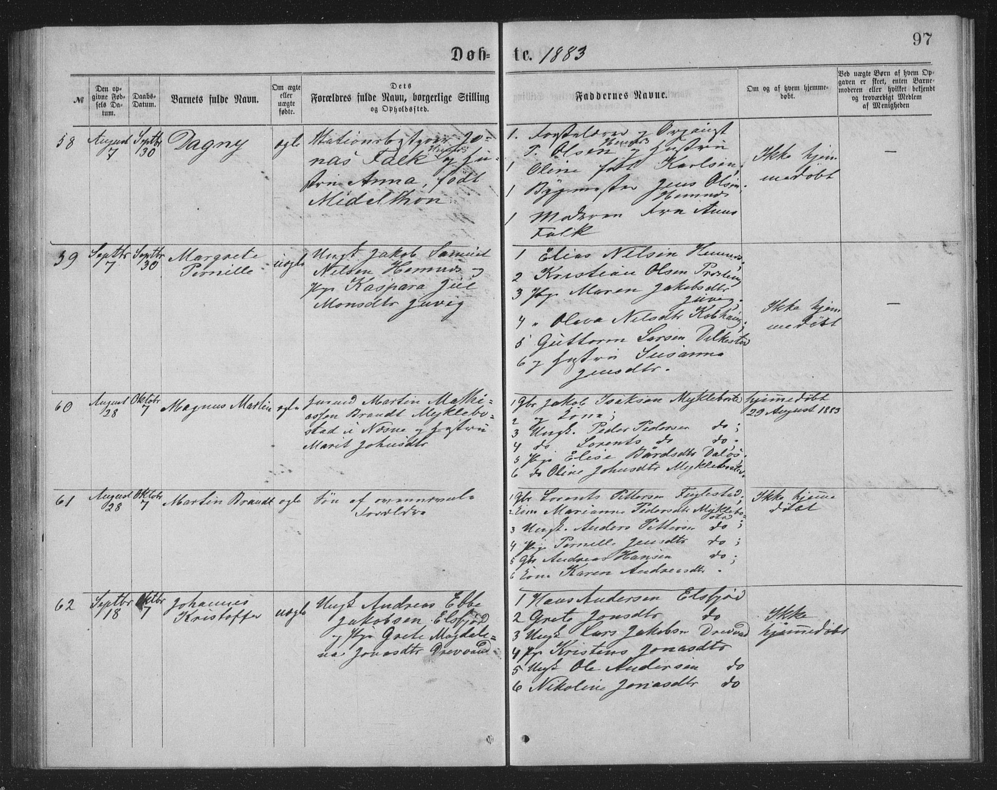 Ministerialprotokoller, klokkerbøker og fødselsregistre - Nordland, AV/SAT-A-1459/825/L0369: Parish register (copy) no. 825C06, 1873-1885, p. 97