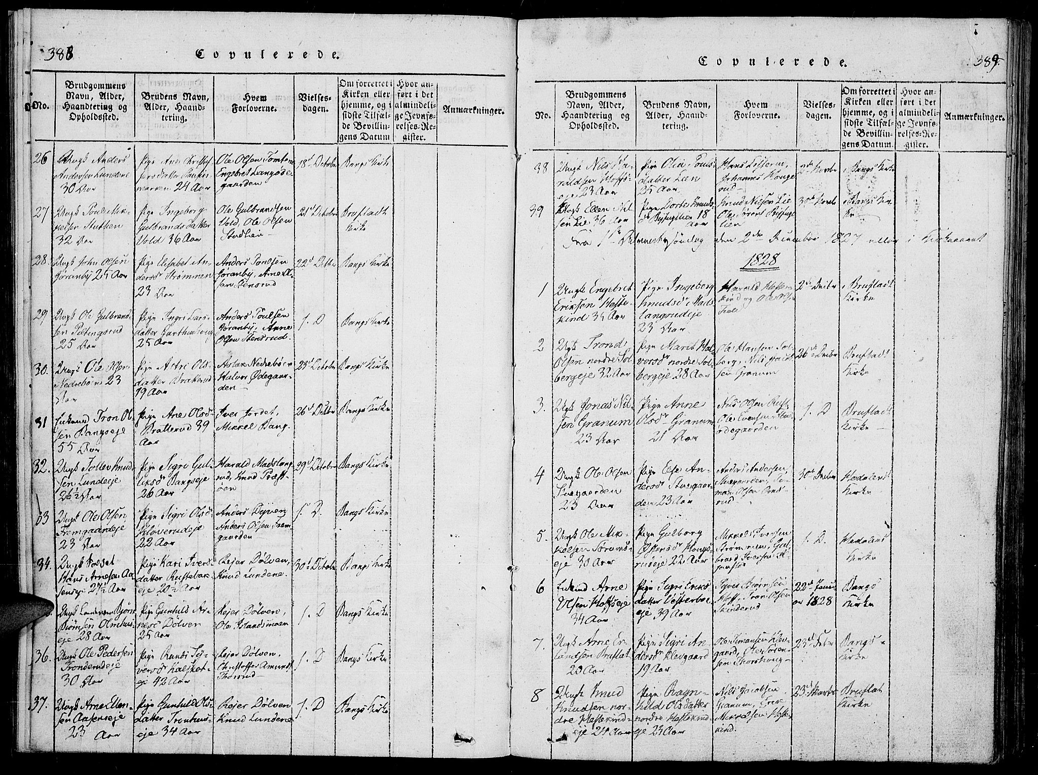 Sør-Aurdal prestekontor, SAH/PREST-128/H/Ha/Haa/L0003: Parish register (official) no. 3, 1825-1840, p. 388-389