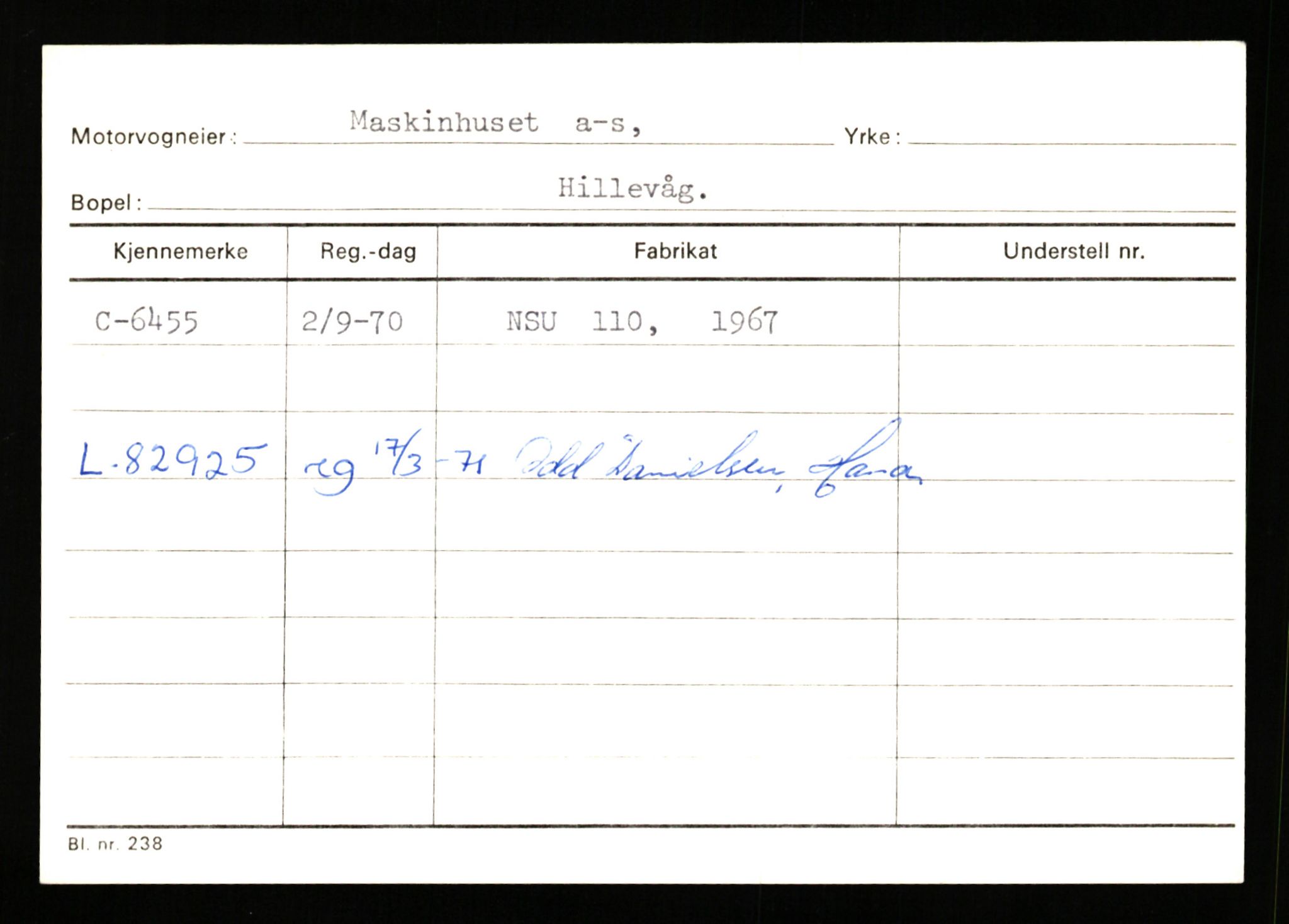 Stavanger trafikkstasjon, SAST/A-101942/0/G/L0002: Registreringsnummer: 5791 - 10405, 1930-1971, p. 305