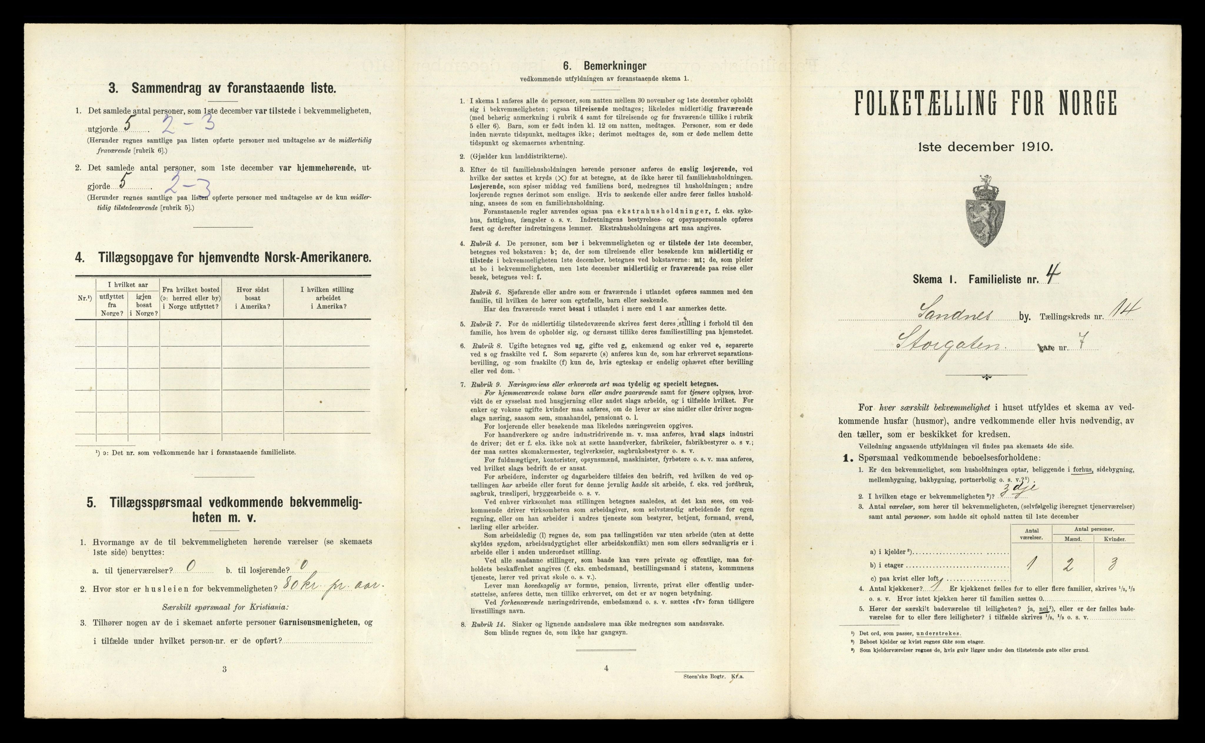 RA, 1910 census for Sandnes, 1910, p. 1438