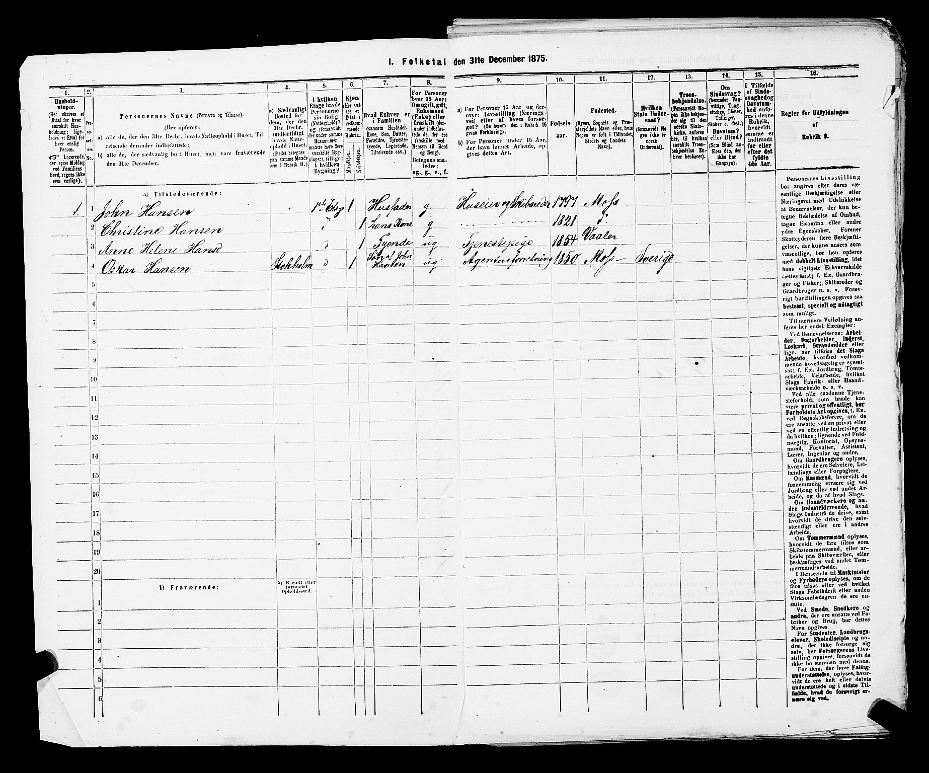 RA, 1875 census for 0201B Vestby/Son, 1875, p. 5