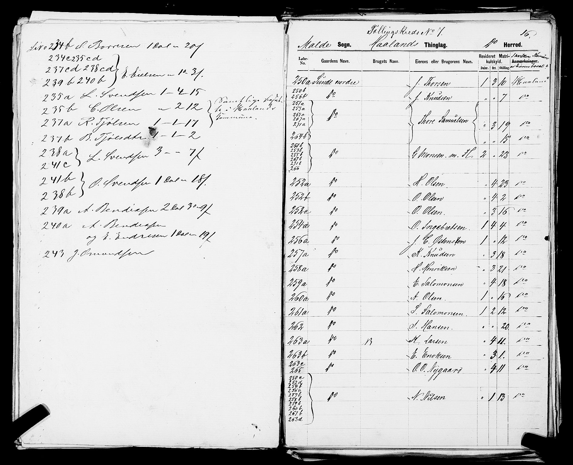 SAST, 1875 census for 1124P Håland, 1875, p. 46