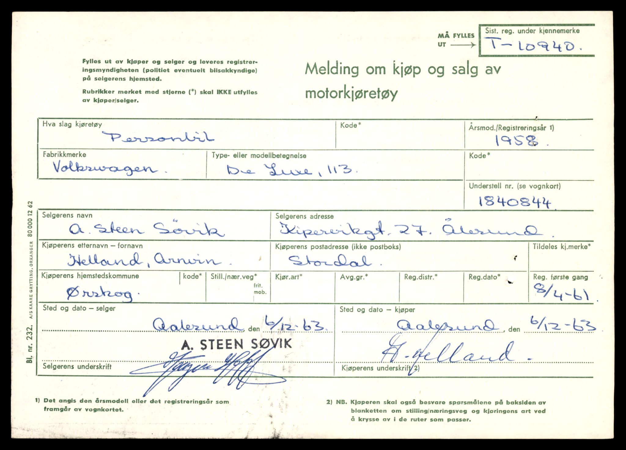 Møre og Romsdal vegkontor - Ålesund trafikkstasjon, AV/SAT-A-4099/F/Fe/L0025: Registreringskort for kjøretøy T 10931 - T 11045, 1927-1998, p. 251