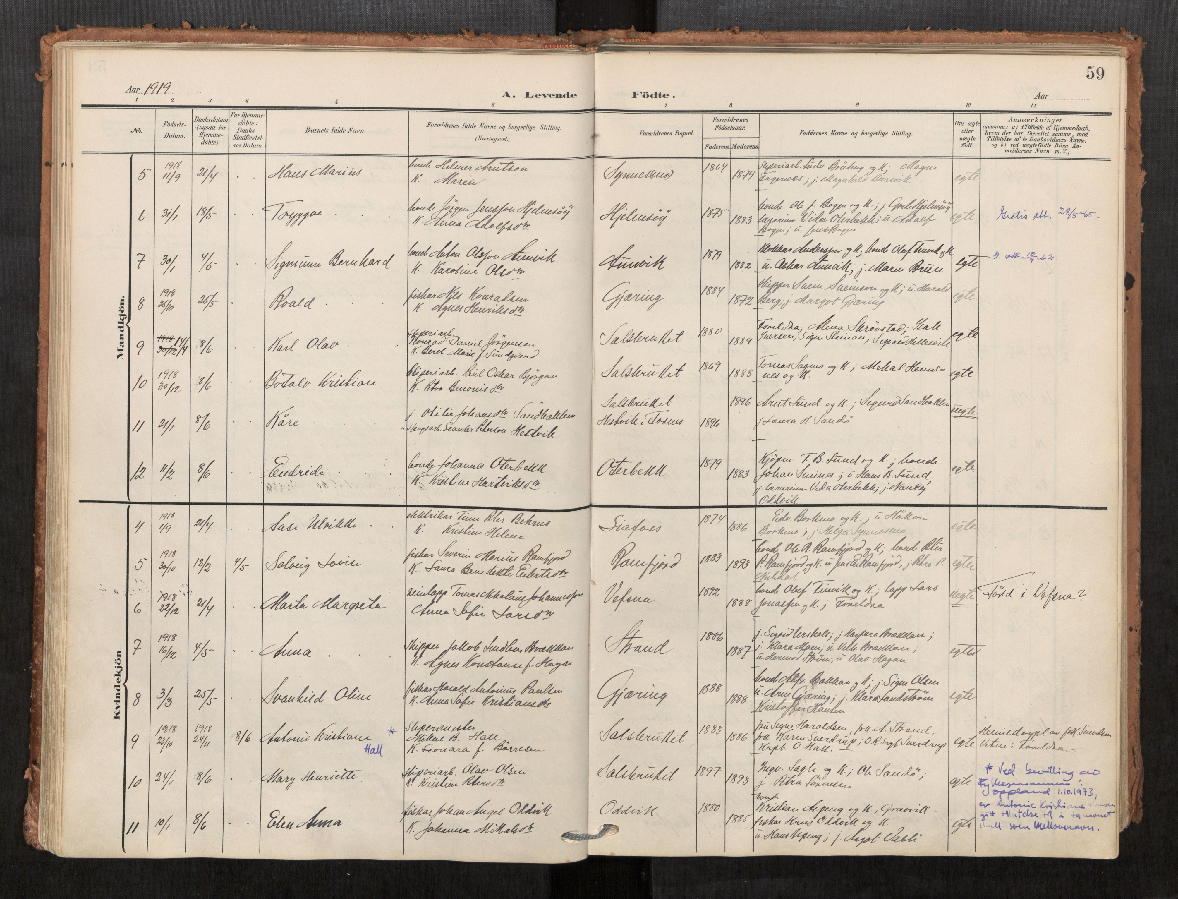 Kolvereid sokneprestkontor, SAT/A-1171/H/Ha/Haa/L0001: Parish register (official) no. 1, 1903-1922, p. 59