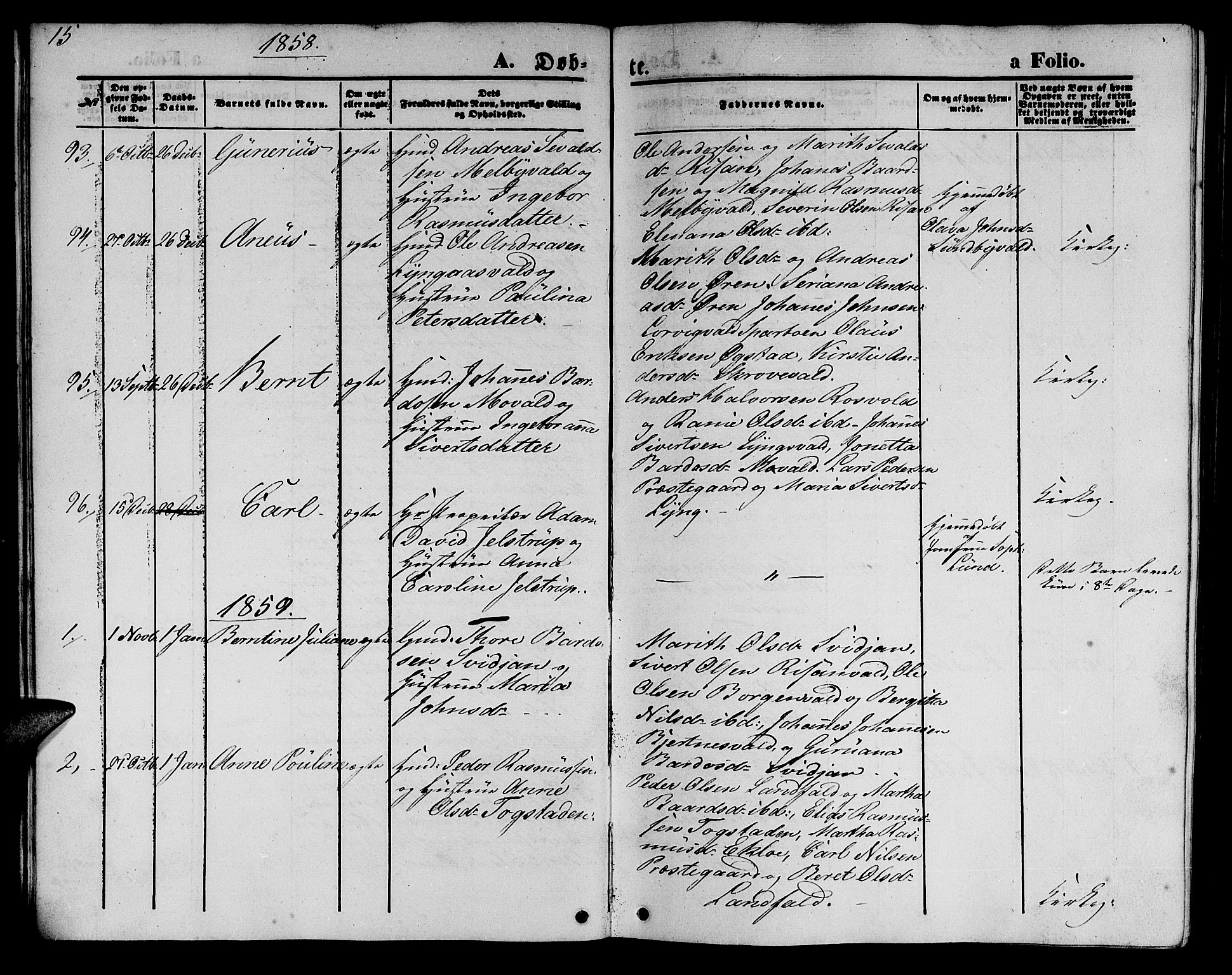 Ministerialprotokoller, klokkerbøker og fødselsregistre - Nord-Trøndelag, SAT/A-1458/723/L0254: Parish register (copy) no. 723C02, 1858-1868, p. 15