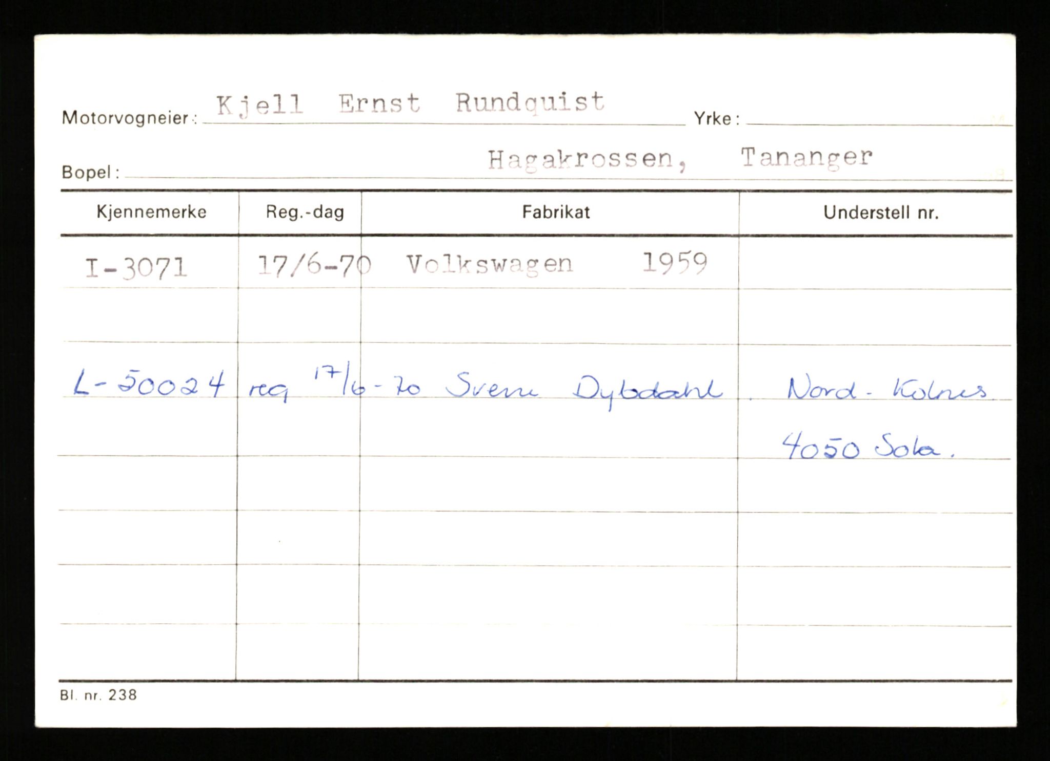 Stavanger trafikkstasjon, AV/SAST-A-101942/0/G/L0001: Registreringsnummer: 0 - 5782, 1930-1971, p. 2007