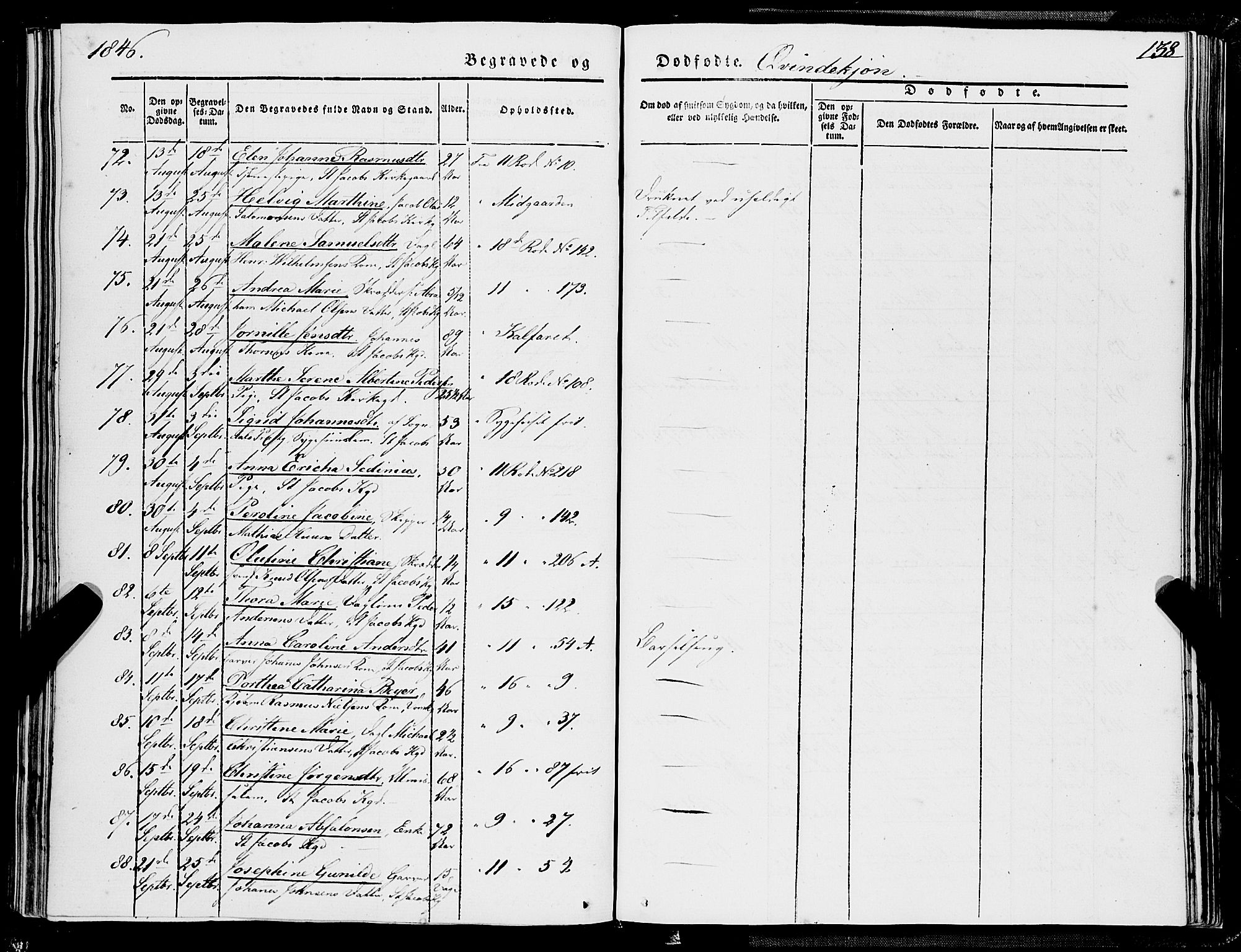 Domkirken sokneprestembete, SAB/A-74801/H/Haa/L0040: Parish register (official) no. E 1, 1841-1853, p. 138