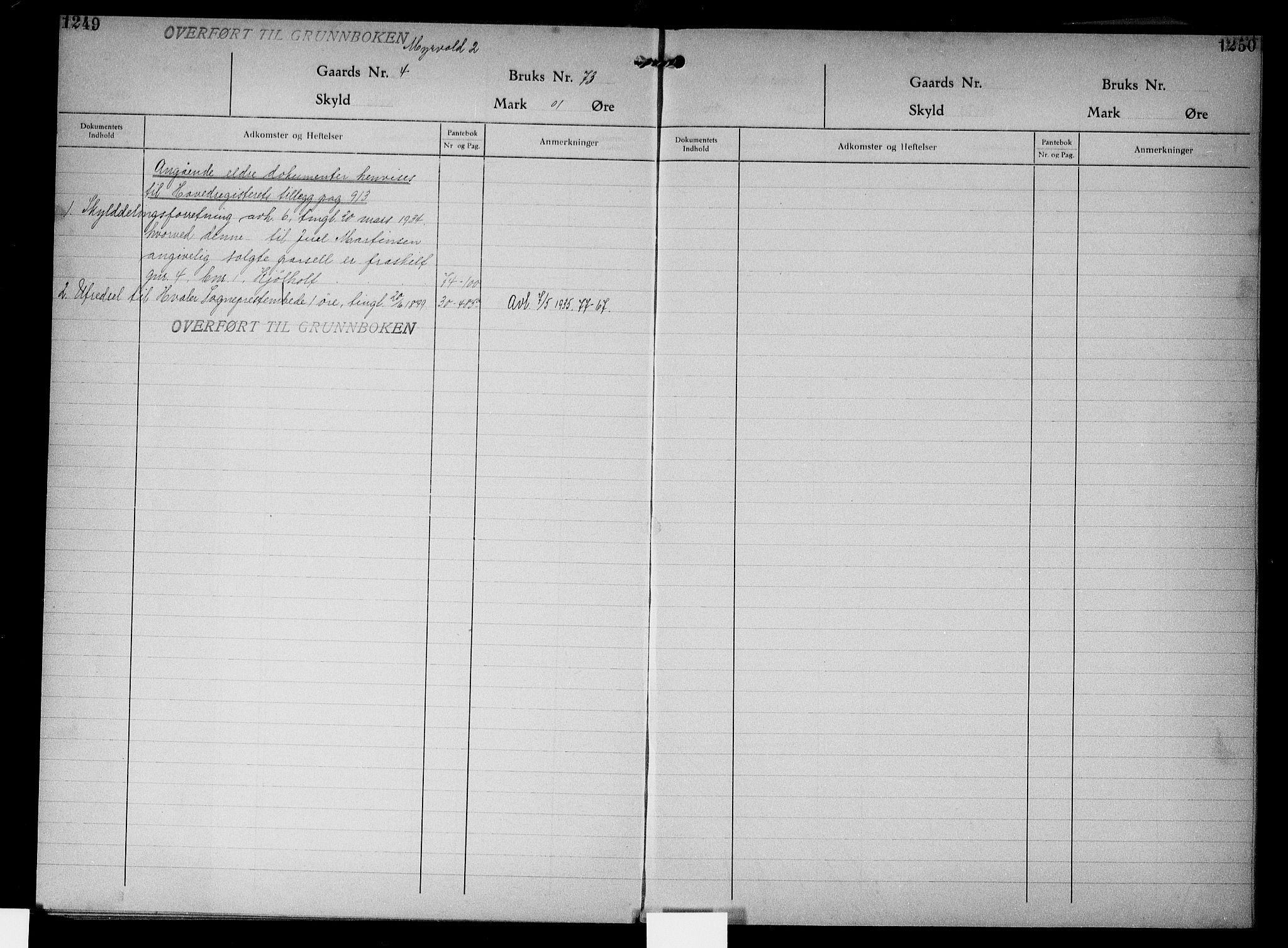 Onsøy sorenskriveri, SAO/A-10474/G/Gb/Gbc/L0004: Mortgage register no. III 4, 1926, p. 1249-1250
