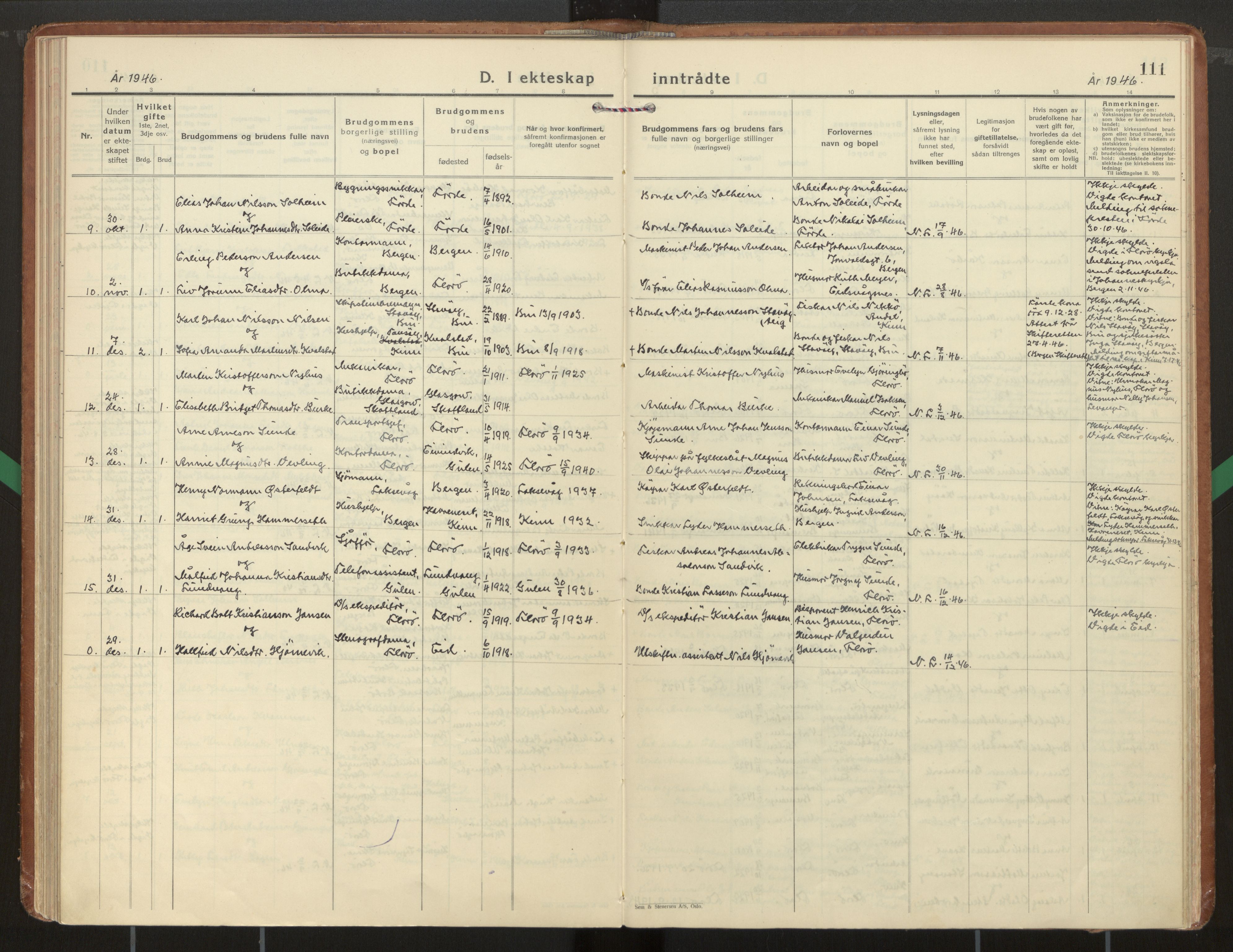 Kinn sokneprestembete, AV/SAB-A-80801/H/Haa/Haac/L0004: Parish register (official) no. C 4, 1935-1947, p. 111