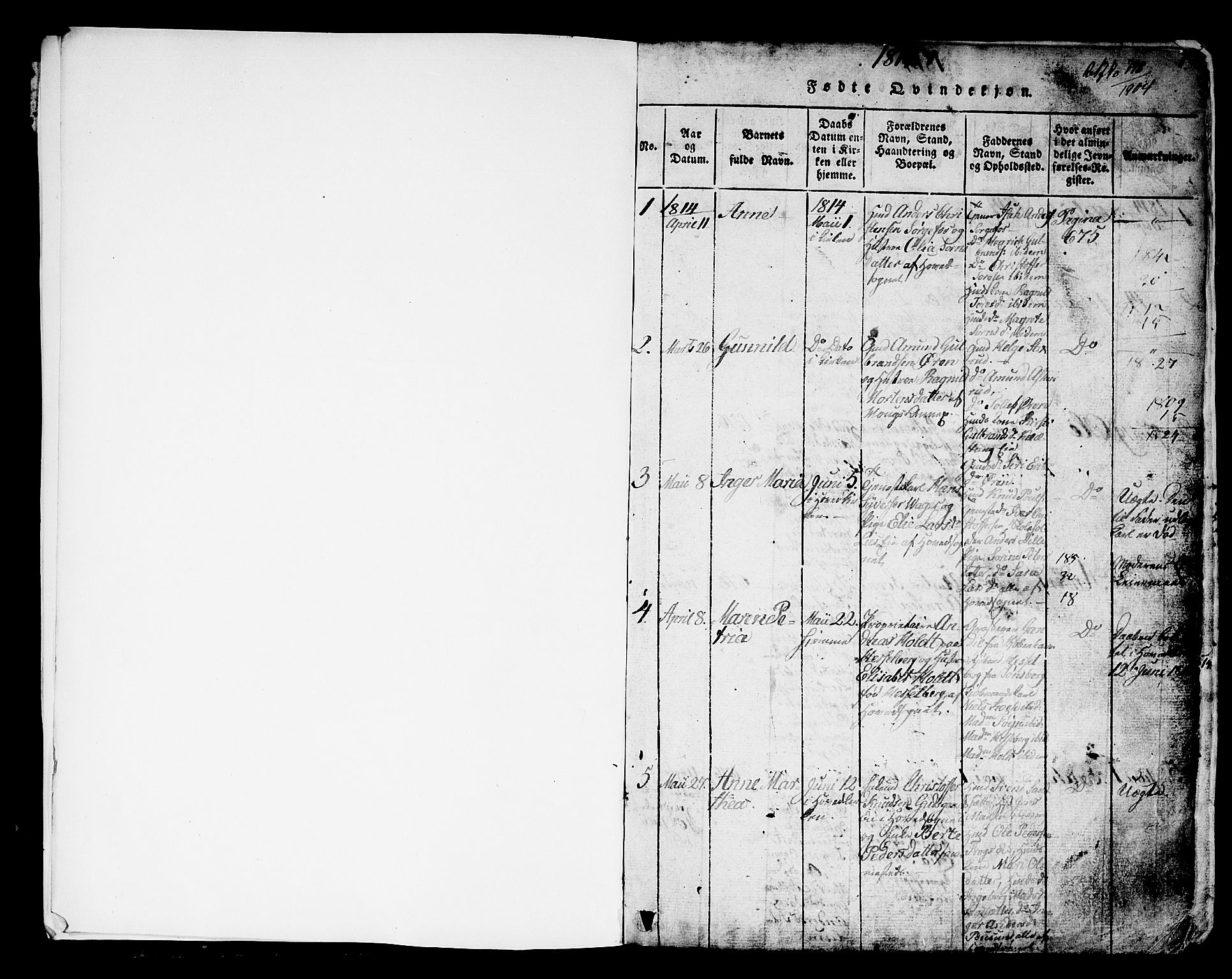 Norderhov kirkebøker, AV/SAKO-A-237/G/Ga/L0002: Parish register (copy) no. I 2, 1814-1867, p. 0-1