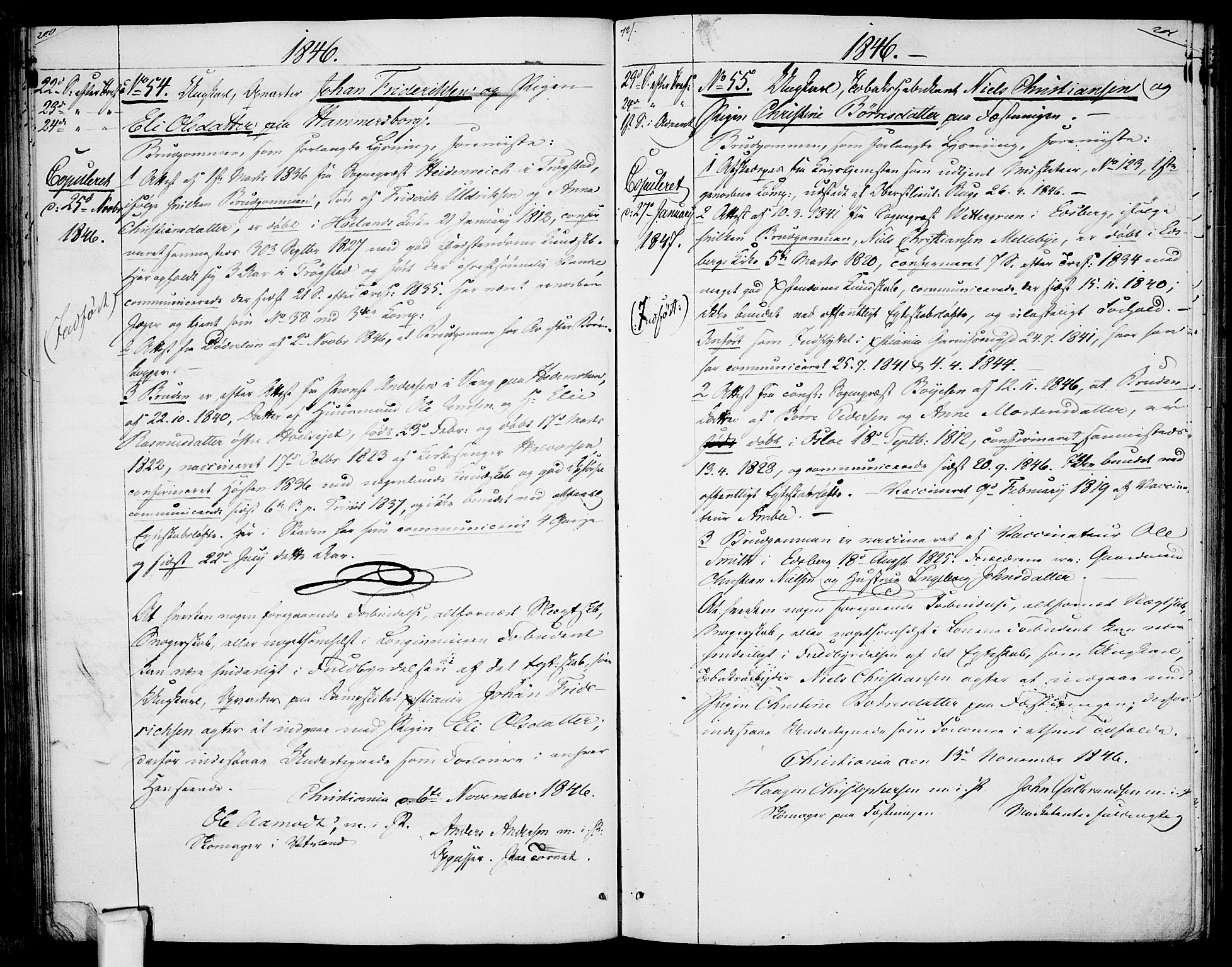 Garnisonsmenigheten Kirkebøker, AV/SAO-A-10846/H/Ha/L0005: Banns register no. I 5, 1844-1856, p. 200-201