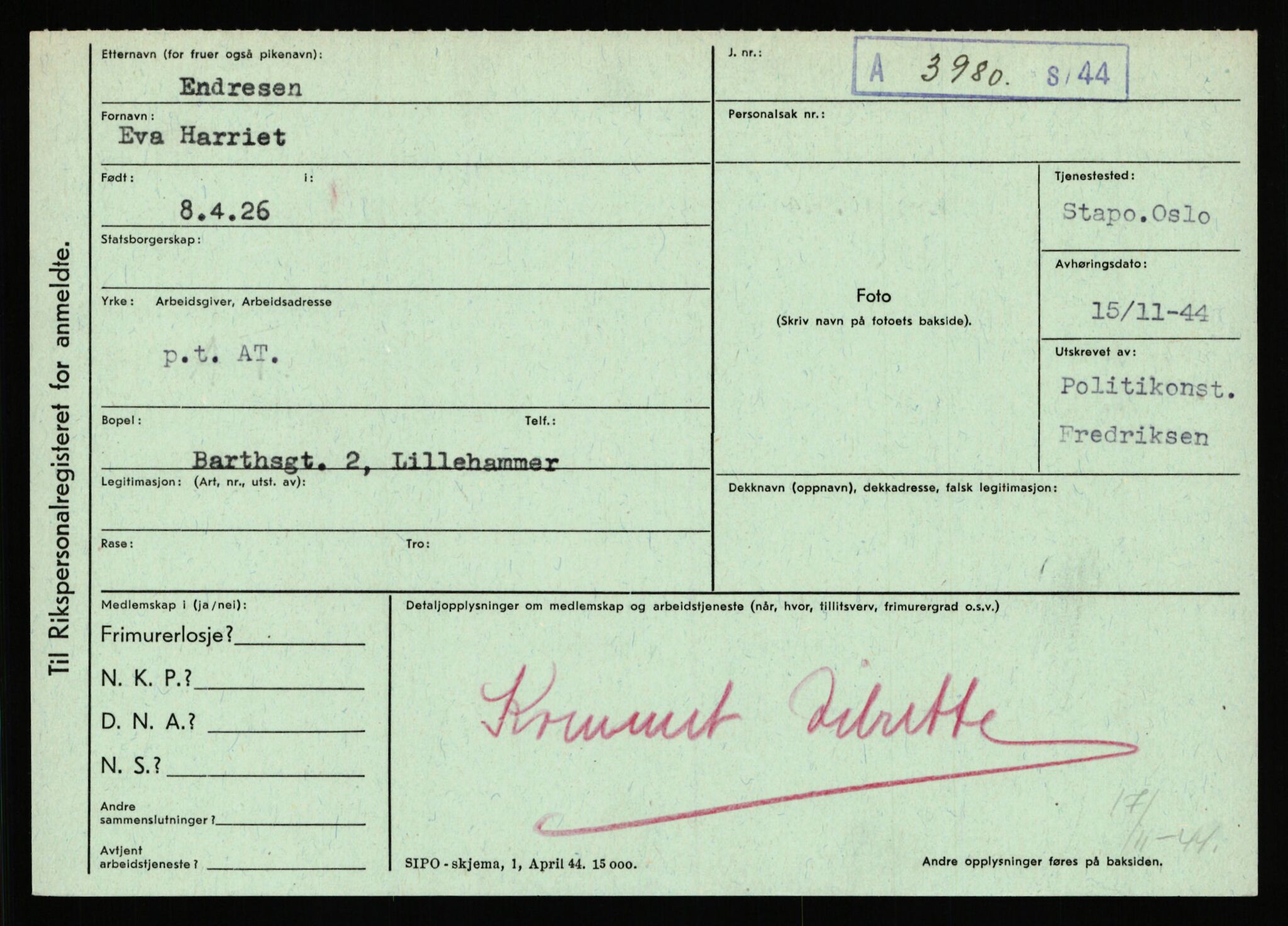 Statspolitiet - Hovedkontoret / Osloavdelingen, AV/RA-S-1329/C/Ca/L0004: Eid - funn av gjenstander	, 1943-1945, p. 873