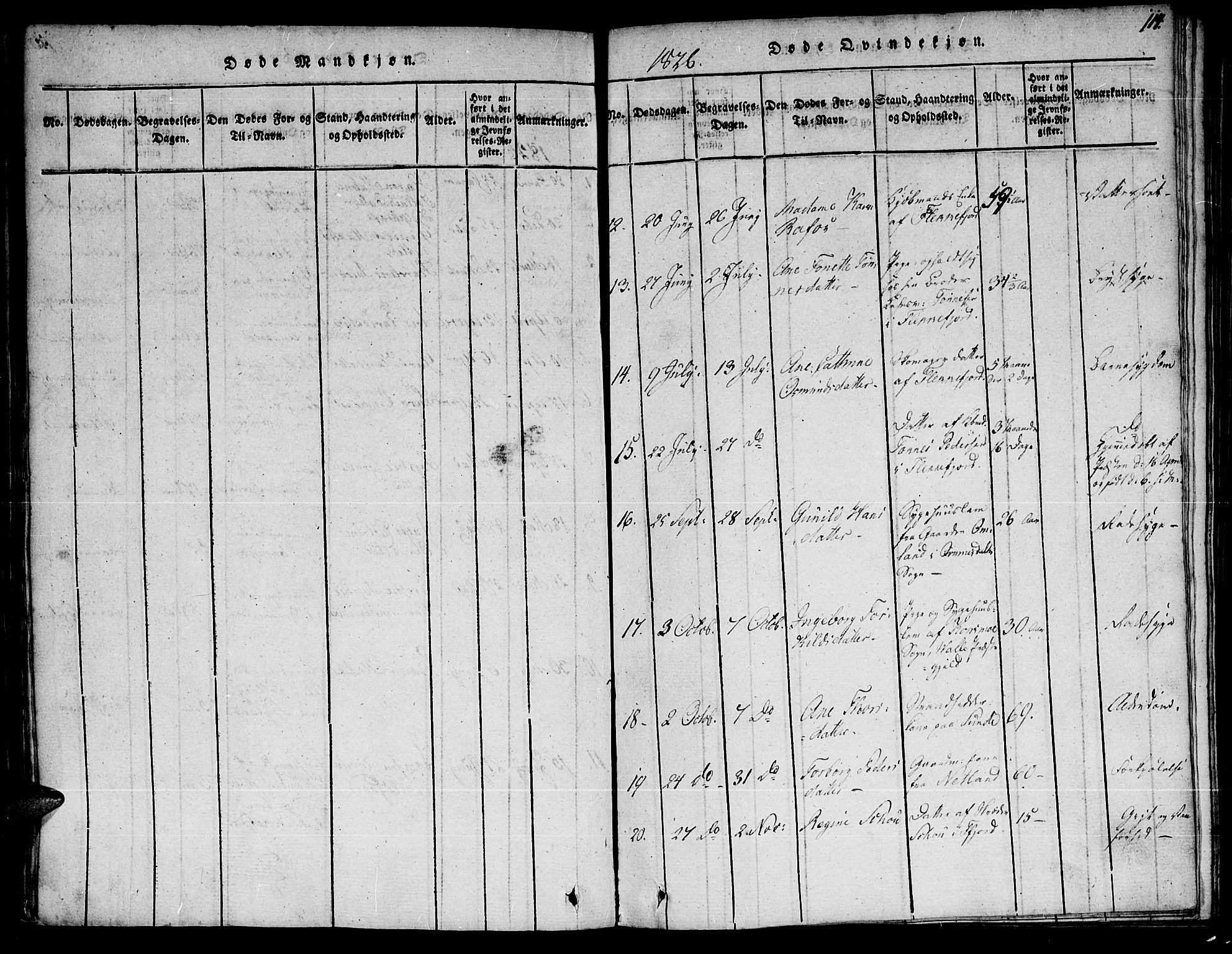 Flekkefjord sokneprestkontor, SAK/1111-0012/F/Fa/Fac/L0002: Parish register (official) no. A 2, 1815-1826, p. 114