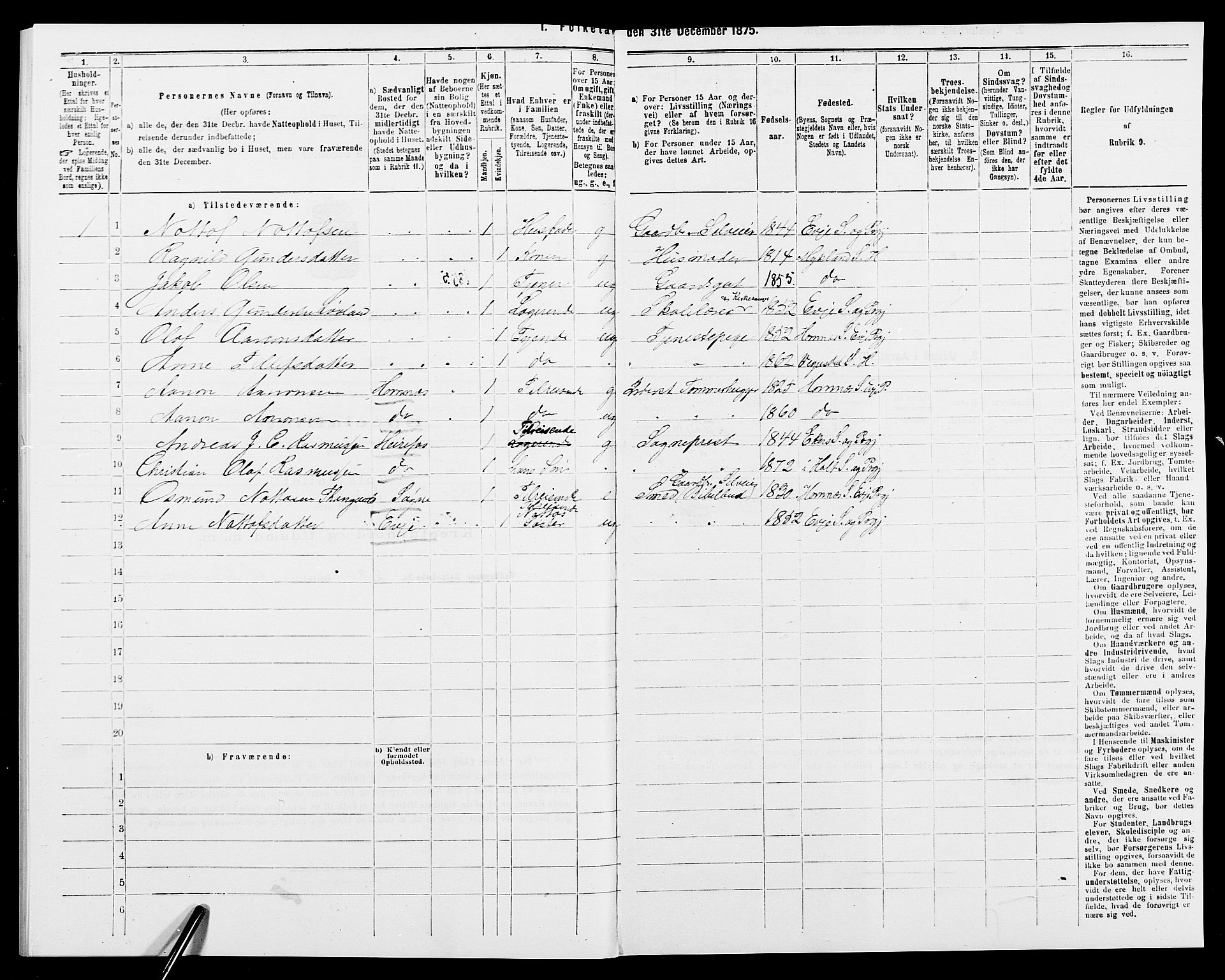 SAK, 1875 census for 0933P Herefoss, 1875, p. 678