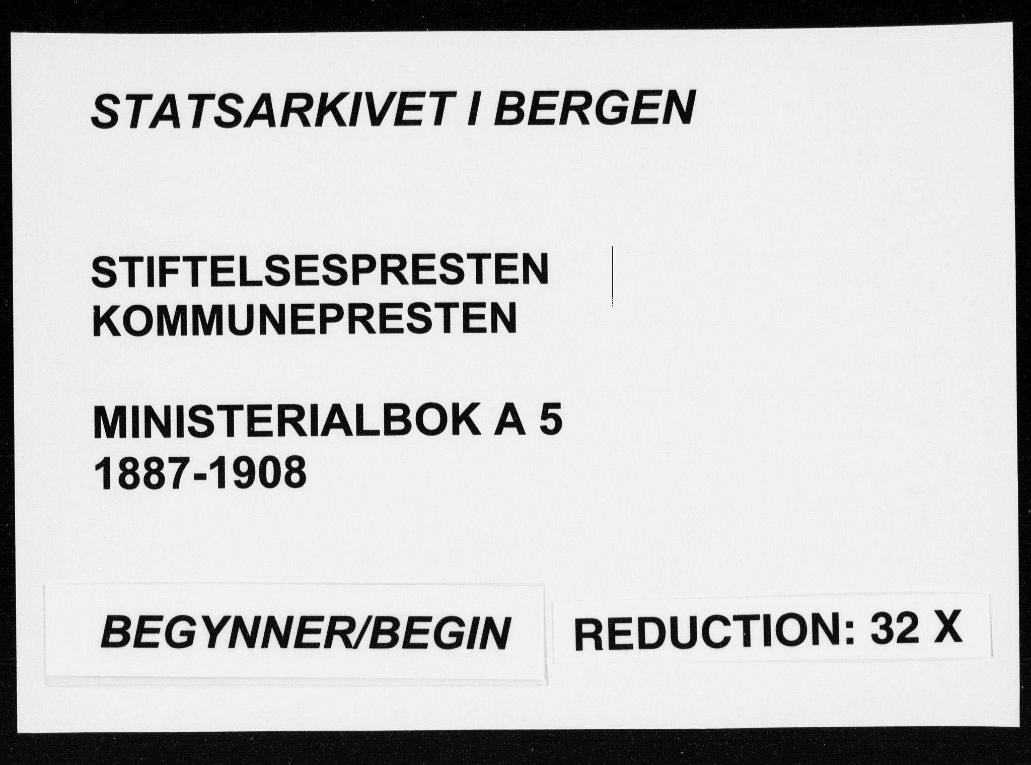 Bergen kommunale pleiehjem - stiftelsespresten, SAB/A-100281: Parish register (official) no. A 5, 1887-1908