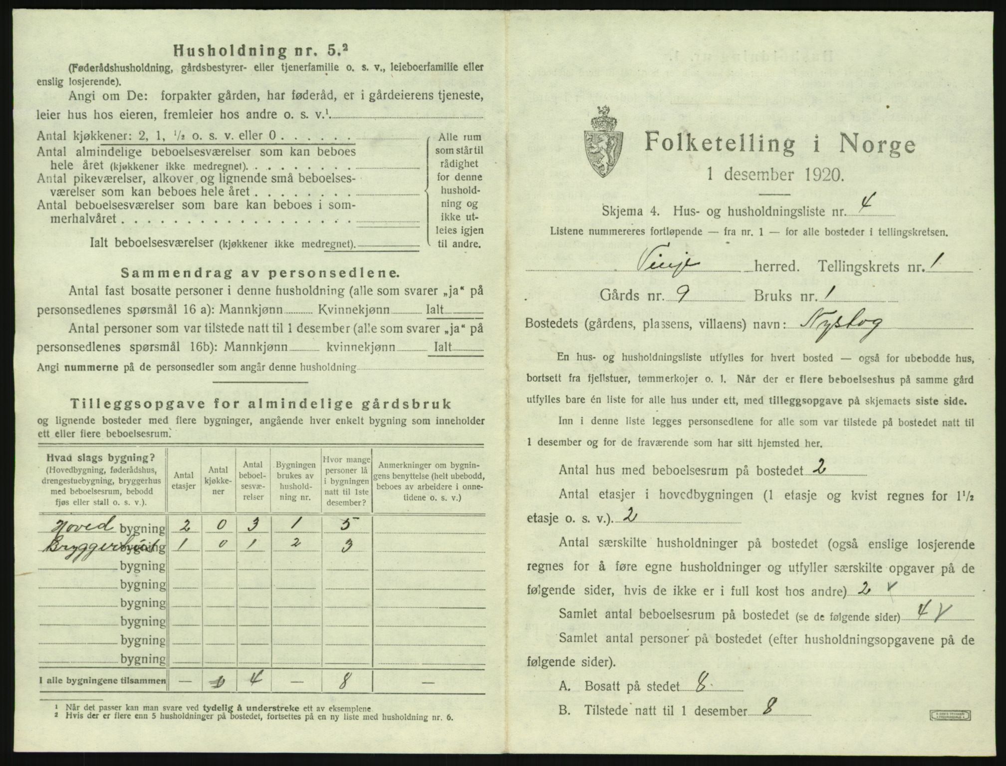 SAKO, 1920 census for Vinje, 1920, p. 59