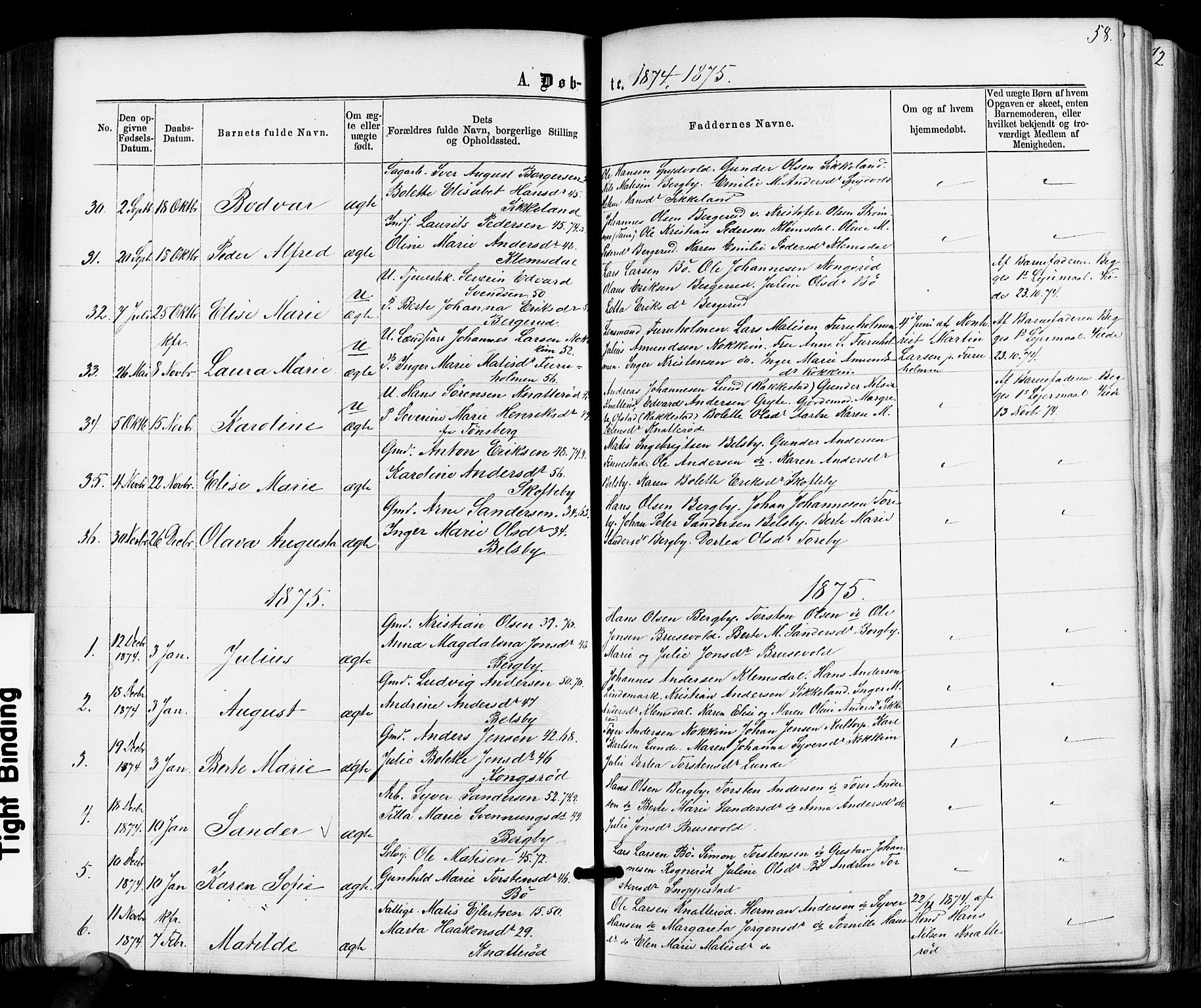 Varteig prestekontor Kirkebøker, SAO/A-10447a/F/Fa/L0001: Parish register (official) no. 1, 1861-1877, p. 58