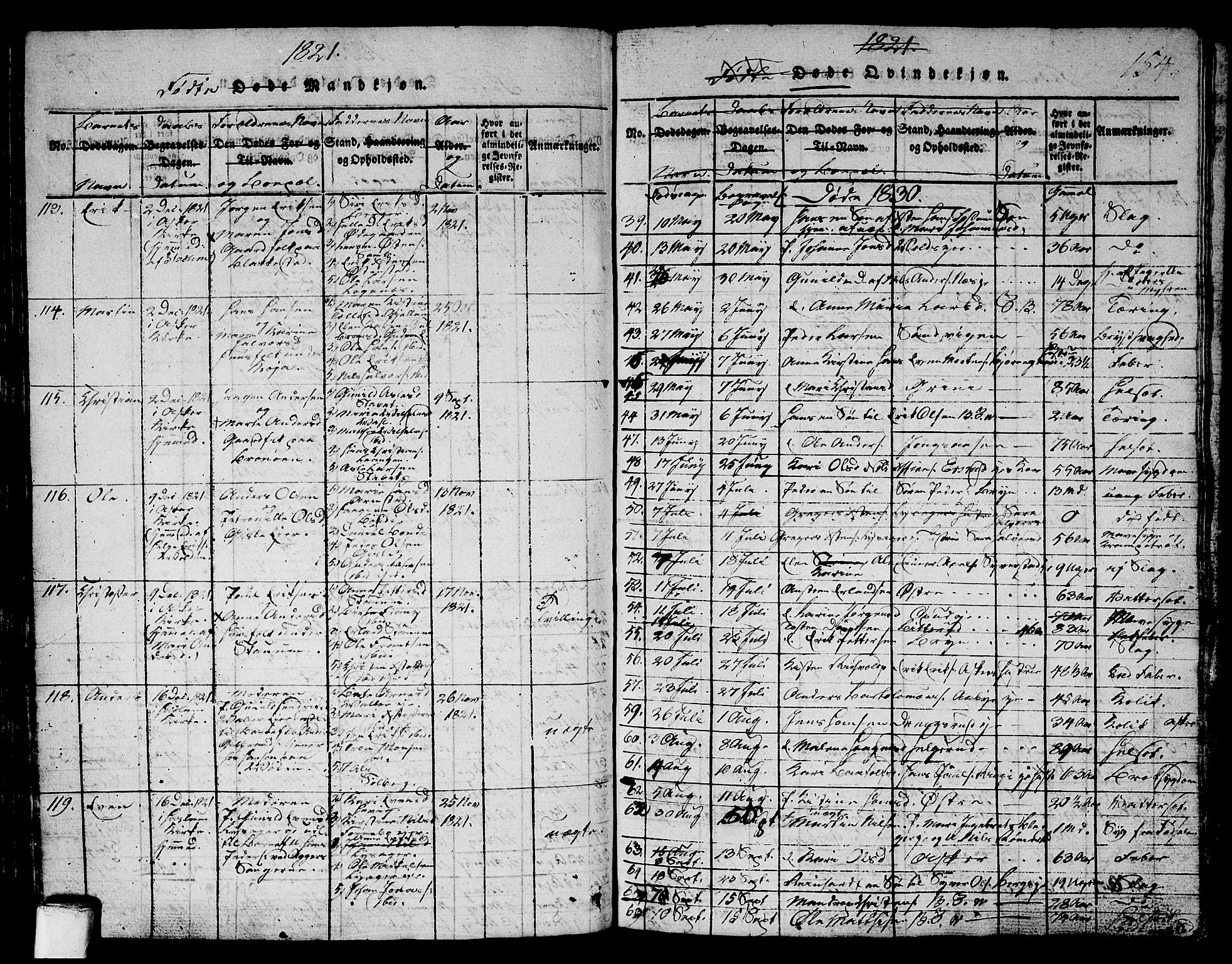 Asker prestekontor Kirkebøker, SAO/A-10256a/G/Ga/L0001: Parish register (copy) no. I 1, 1814-1830, p. 154
