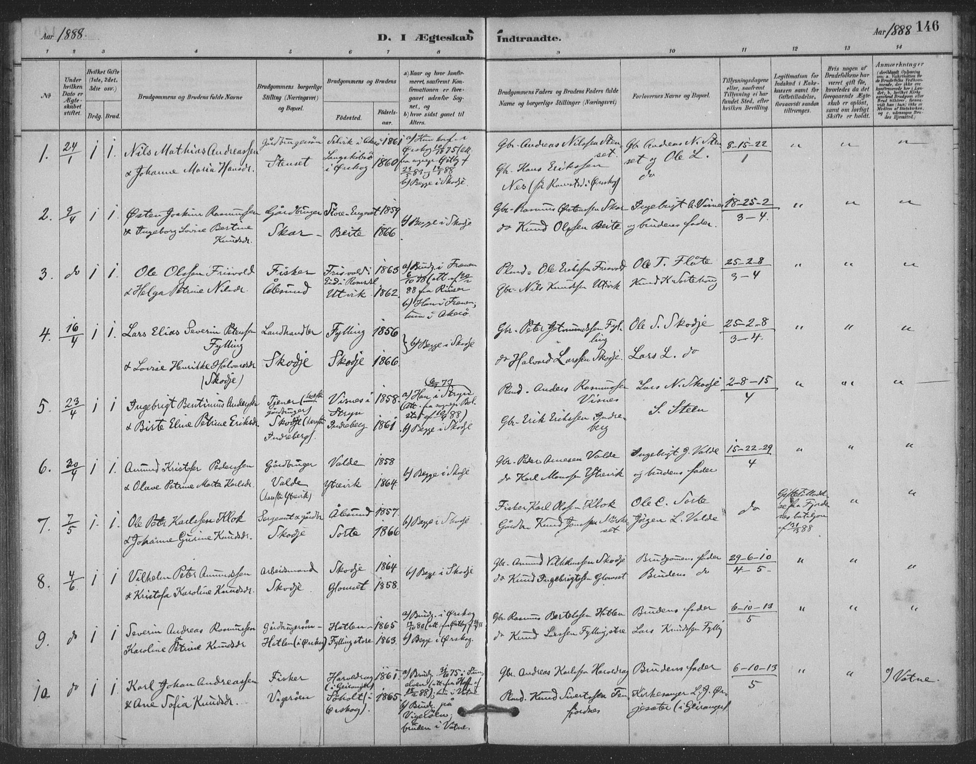 Ministerialprotokoller, klokkerbøker og fødselsregistre - Møre og Romsdal, AV/SAT-A-1454/524/L0356: Parish register (official) no. 524A08, 1880-1899, p. 146