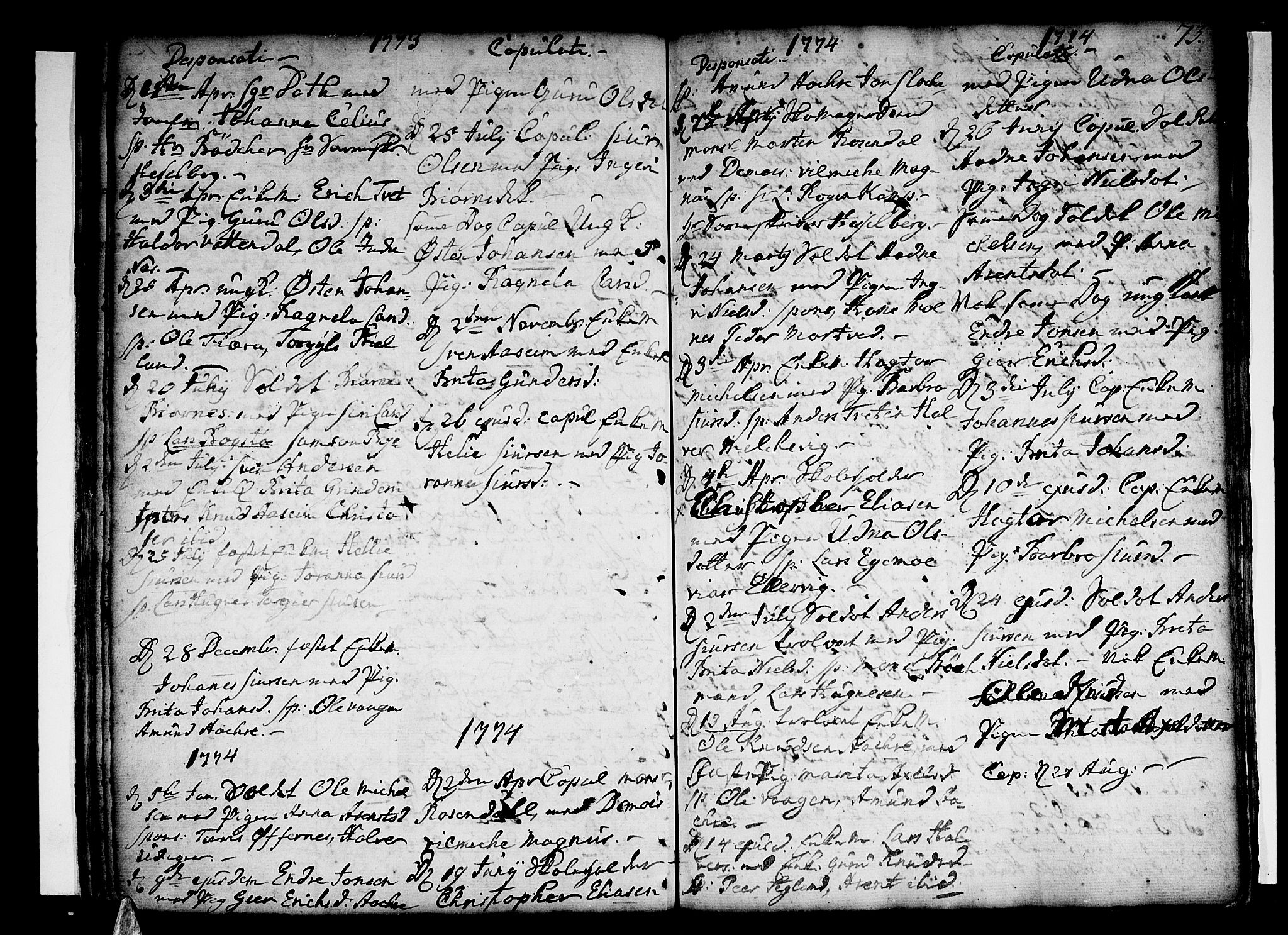 Skånevik sokneprestembete, SAB/A-77801/H/Haa: Parish register (official) no. A 1, 1745-1789, p. 73