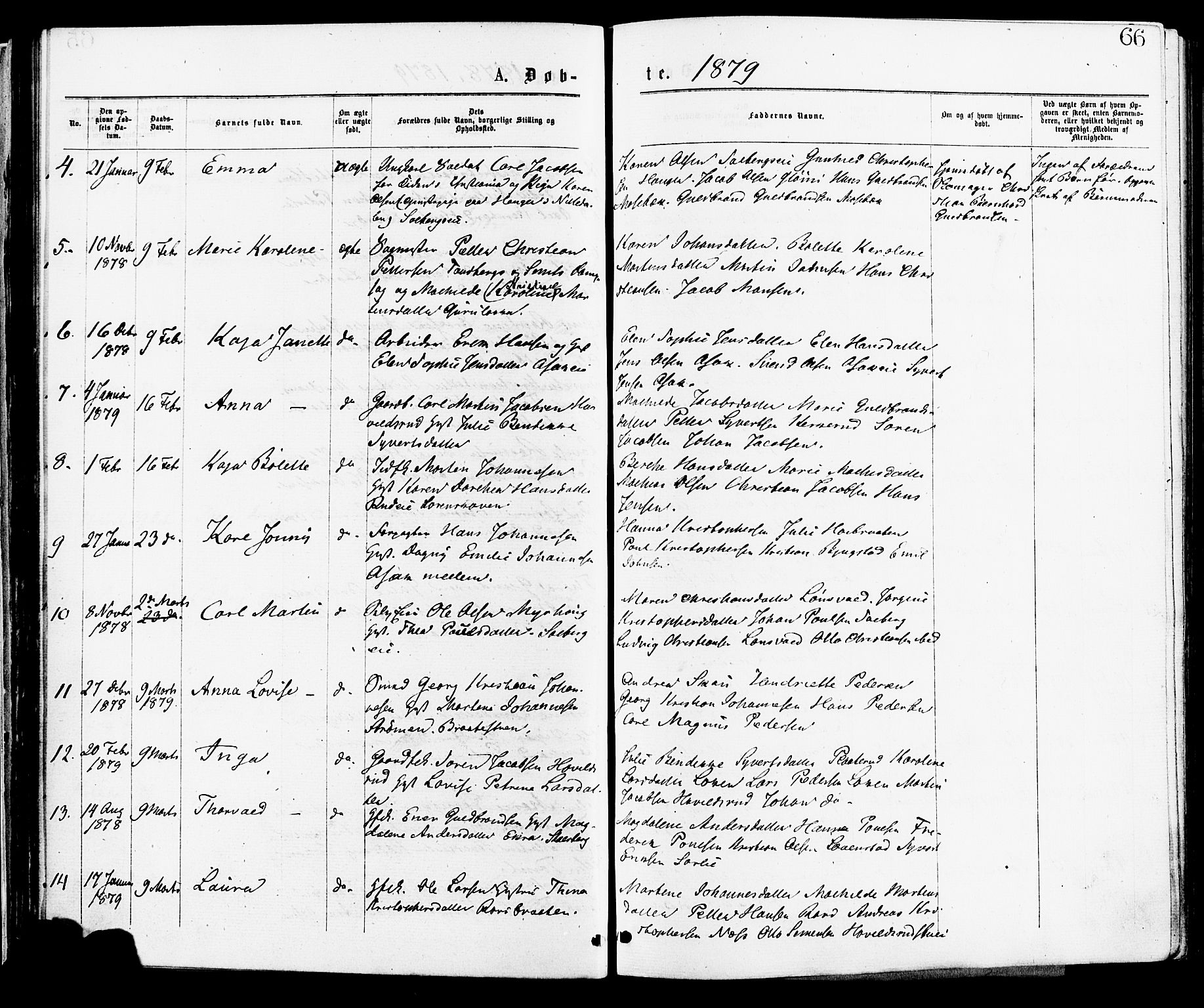 Skedsmo prestekontor Kirkebøker, SAO/A-10033a/F/Fa/L0012: Parish register (official) no. I 12, 1876-1883, p. 66