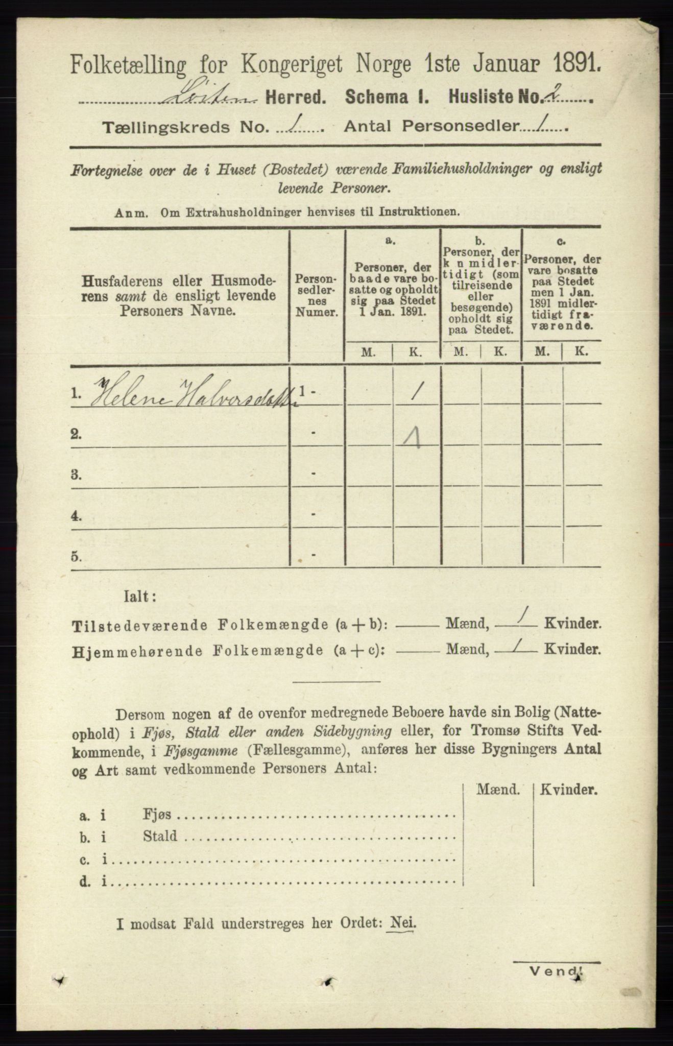 RA, 1891 census for 0415 Løten, 1891, p. 41