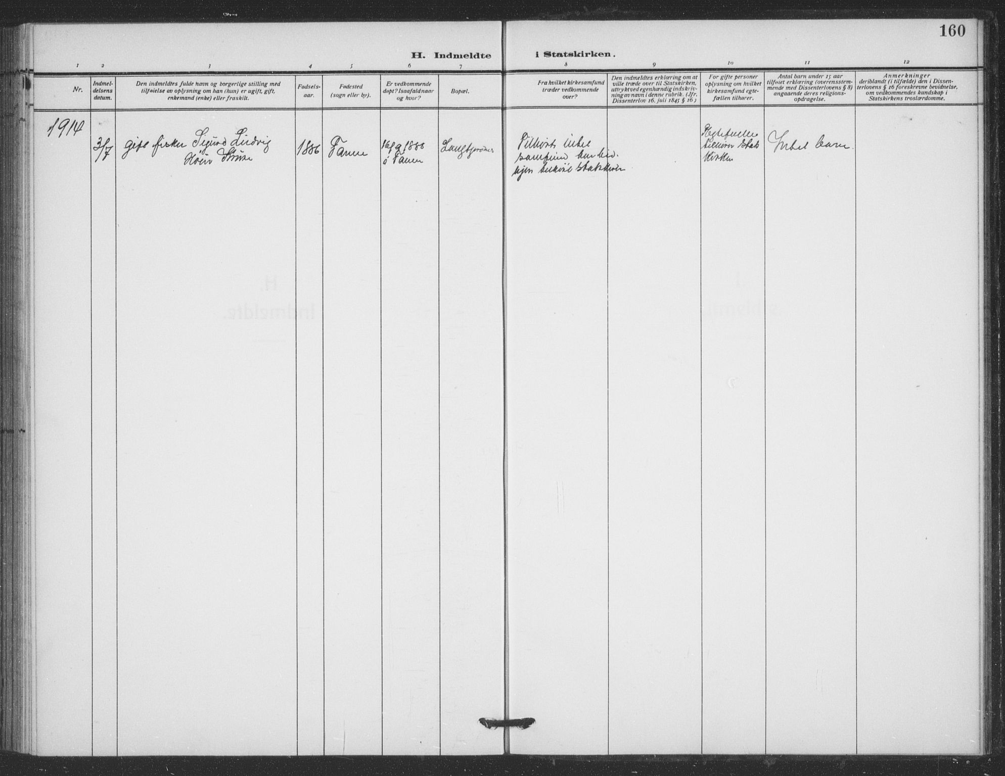 Tana sokneprestkontor, SATØ/S-1334/H/Ha/L0008kirke: Parish register (official) no. 8, 1908-1920, p. 160