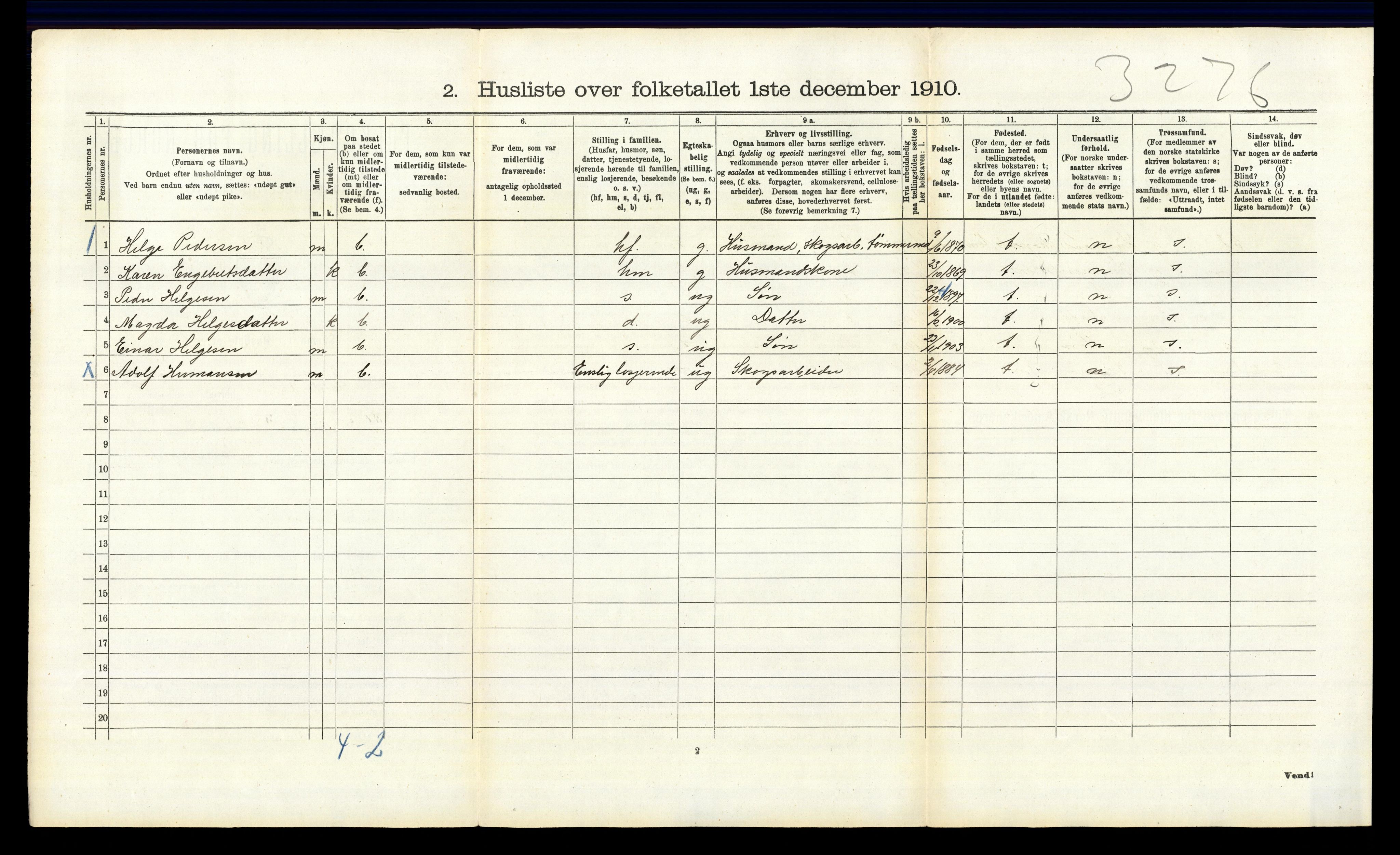 RA, 1910 census for Stor-Elvdal, 1910, p. 338